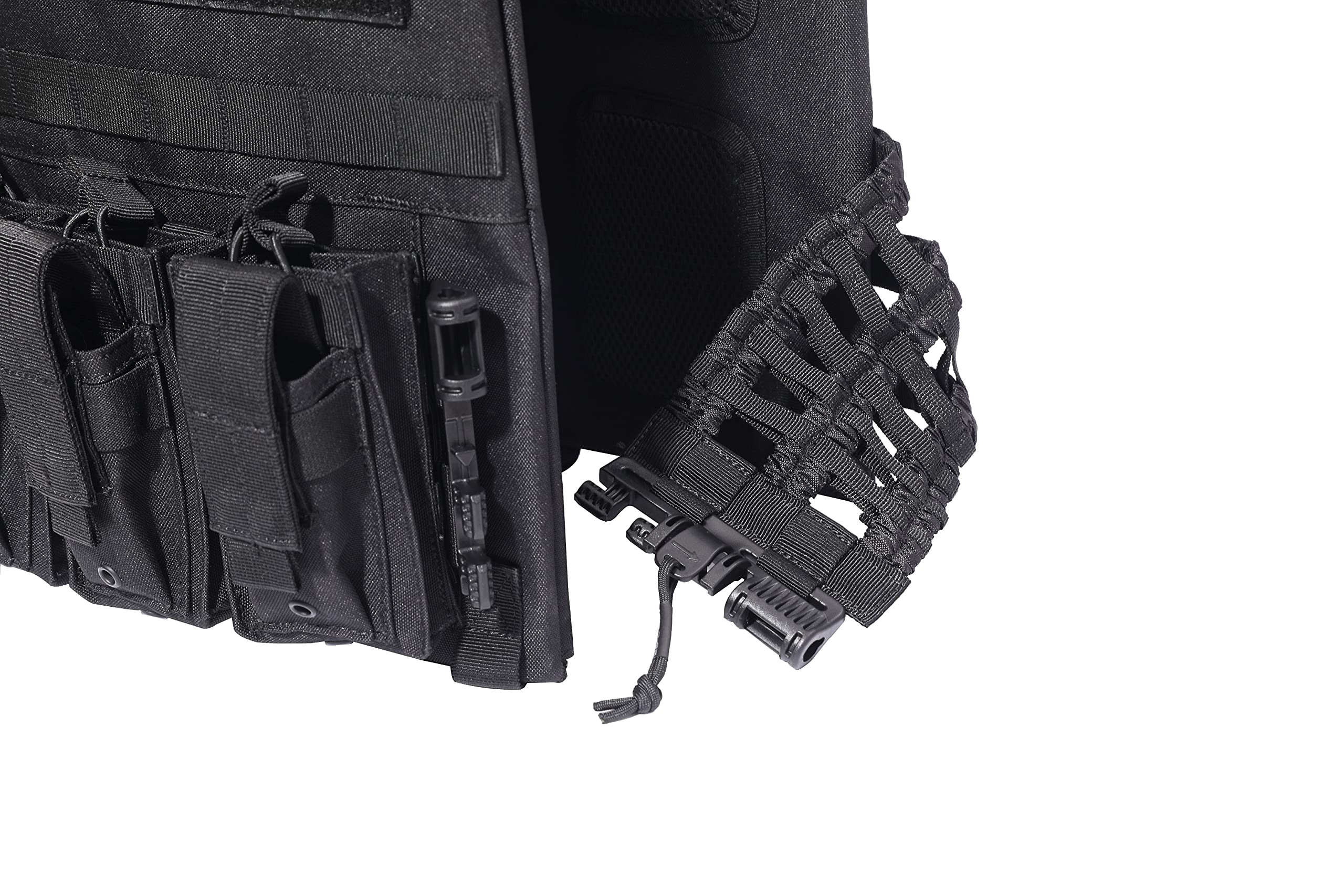 "BLACK RAMBO" LEVEL IV ARMORED VEST COMBO (LIGHTWEIGHT LEVEL IV (2) 10x12 Front/Back Ceramic PE Plates)) - Energize Trek