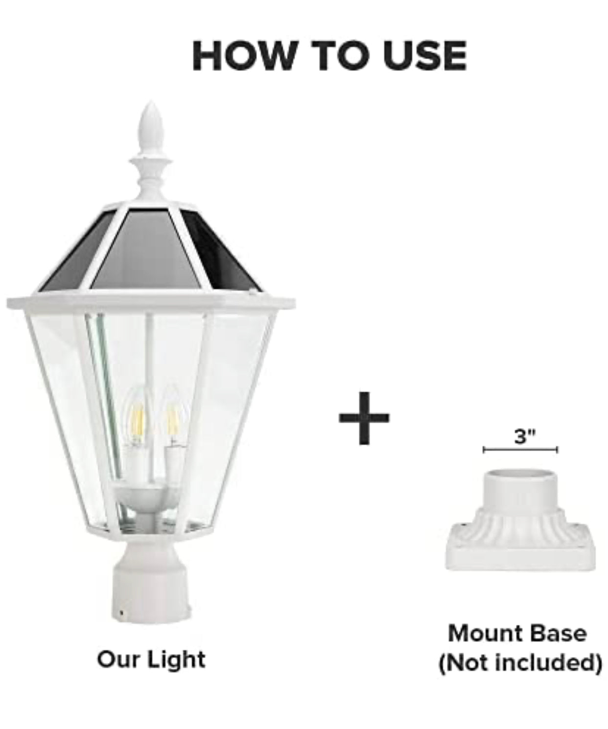 SmartYard LED Post Solar Light 22’ Outdoor,Dusk to Dawn Vintage Street Lights, 300LM, 2700K,Cast Aluminum - Energize Trek