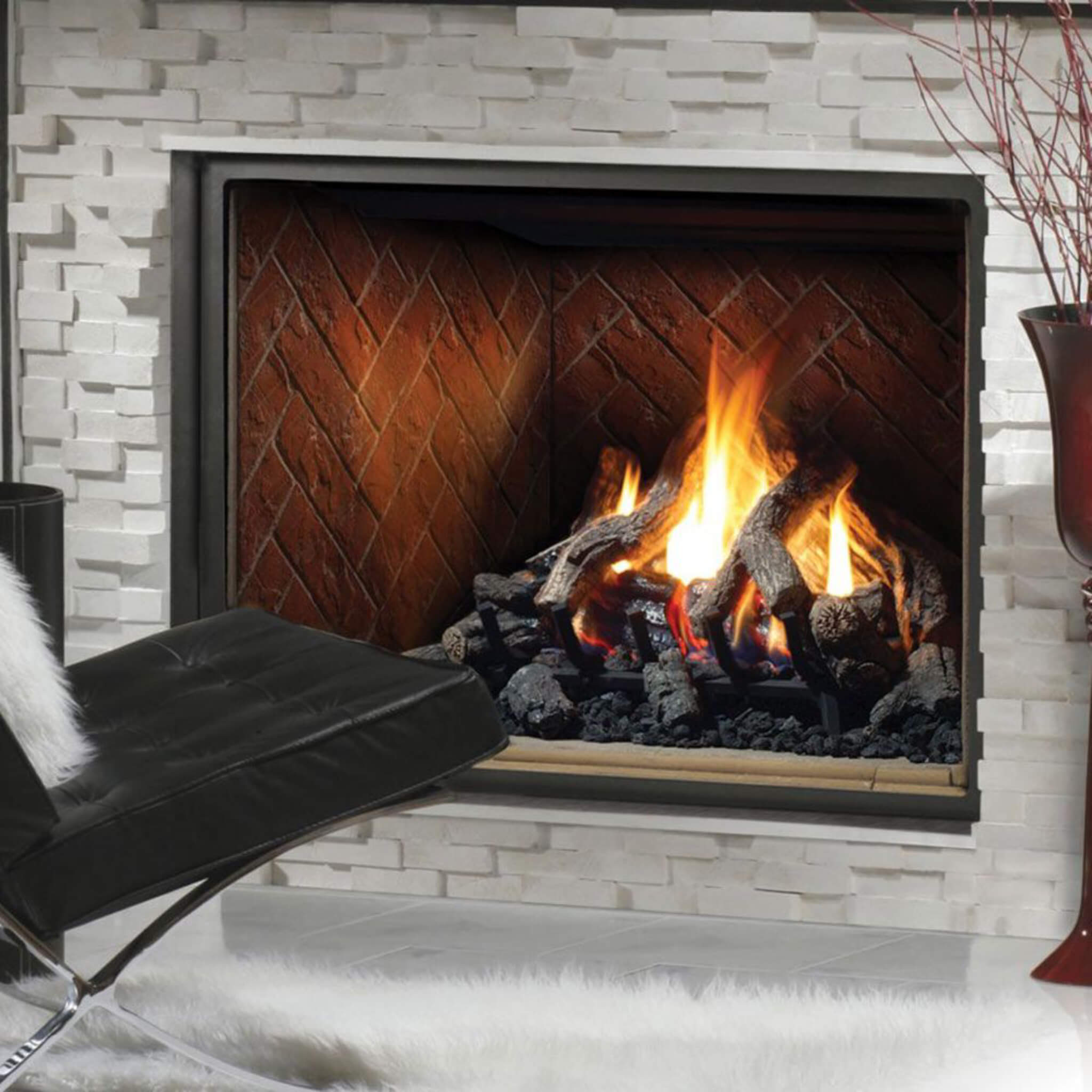 Kingsman 47" Zero Clearance 40K BTU Direct Vent Gas Fireplace (SAK87421) - Energize Trek