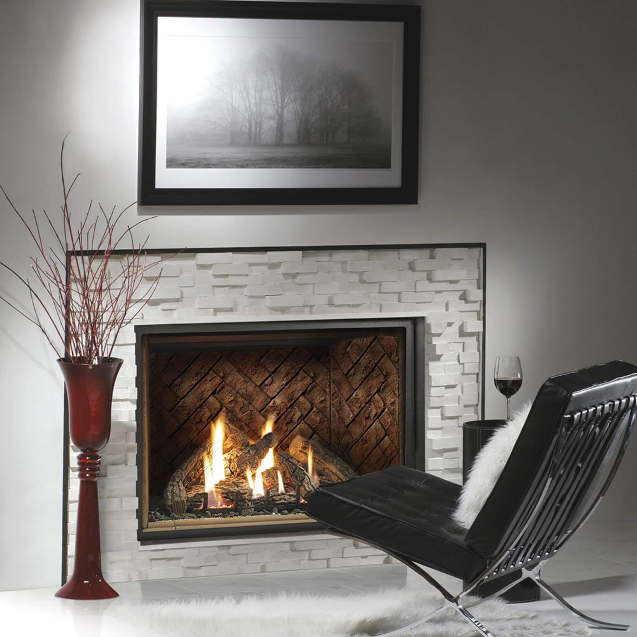 Kingsman 47" Zero Clearance 40K BTU Direct Vent Gas Fireplace (SAK87421) - Energize Trek