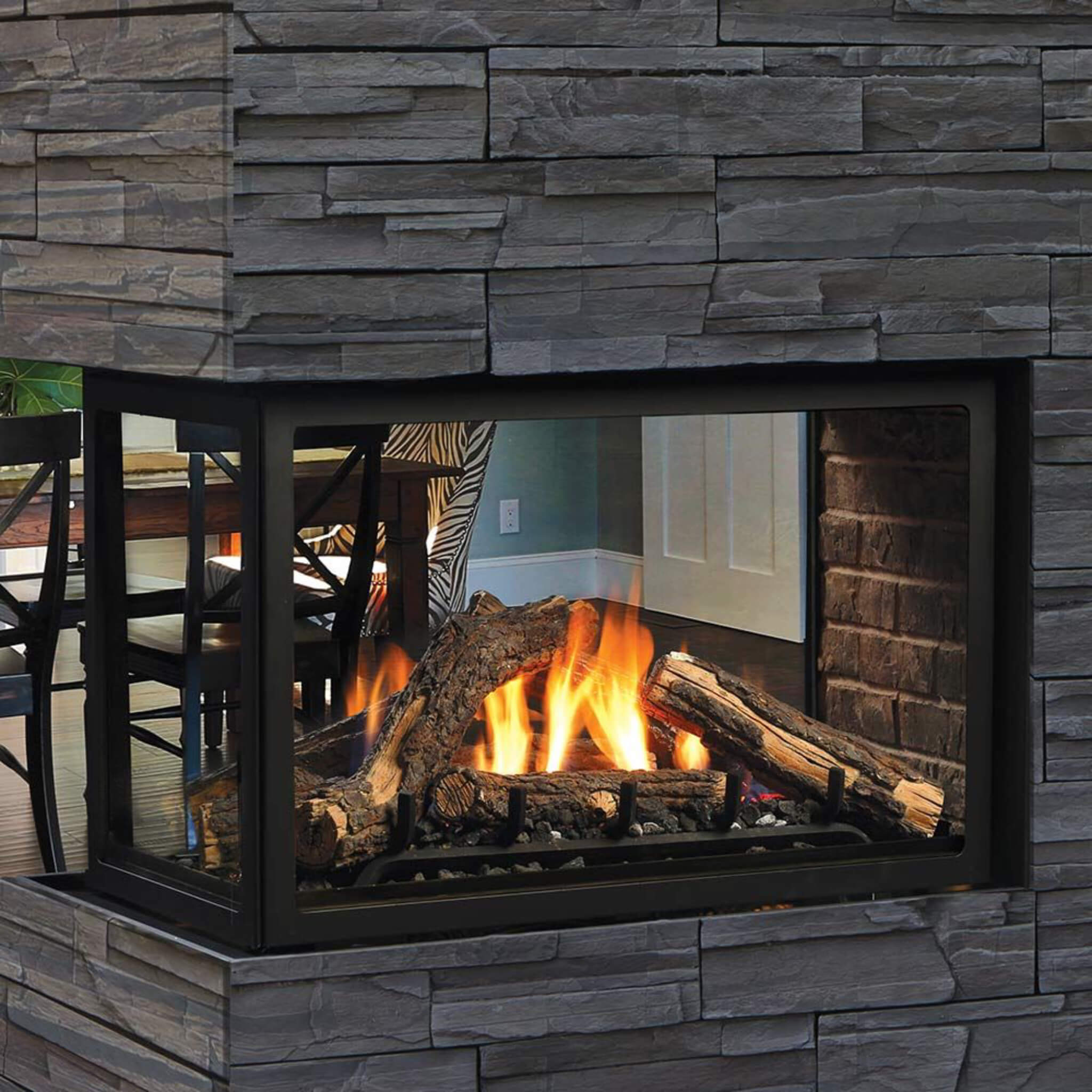 Kingsman Atrium 42" Clean View Peninsula Direct Vent Gas Fireplace (SAK30489) - Energize Trek