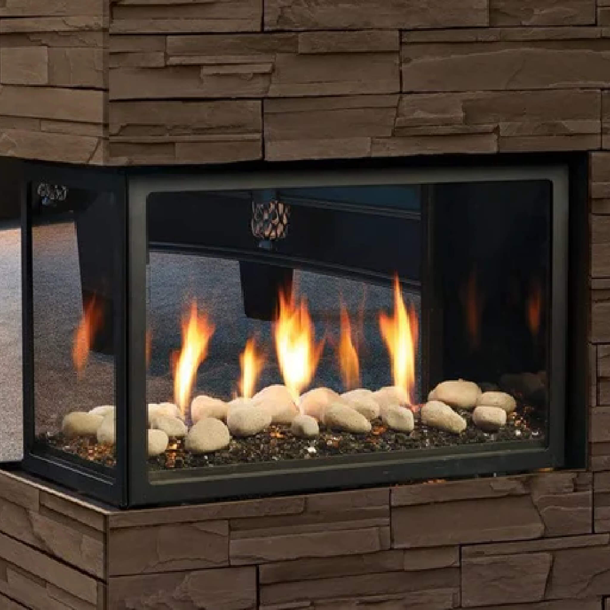 Kingsman Atrium 42" Clean View Peninsula Direct Vent Gas Fireplace (SAK30489) - Energize Trek