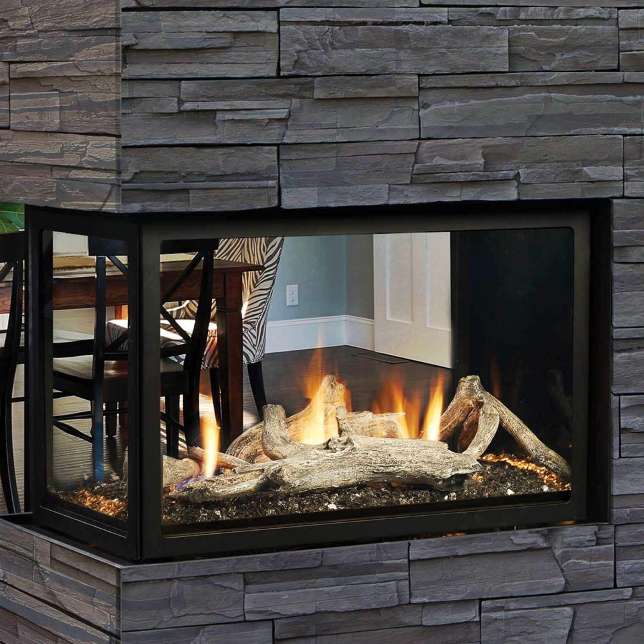 Kingsman Atrium 42" Clean View Peninsula Direct Vent Gas Fireplace (SAK30489) - Energize Trek