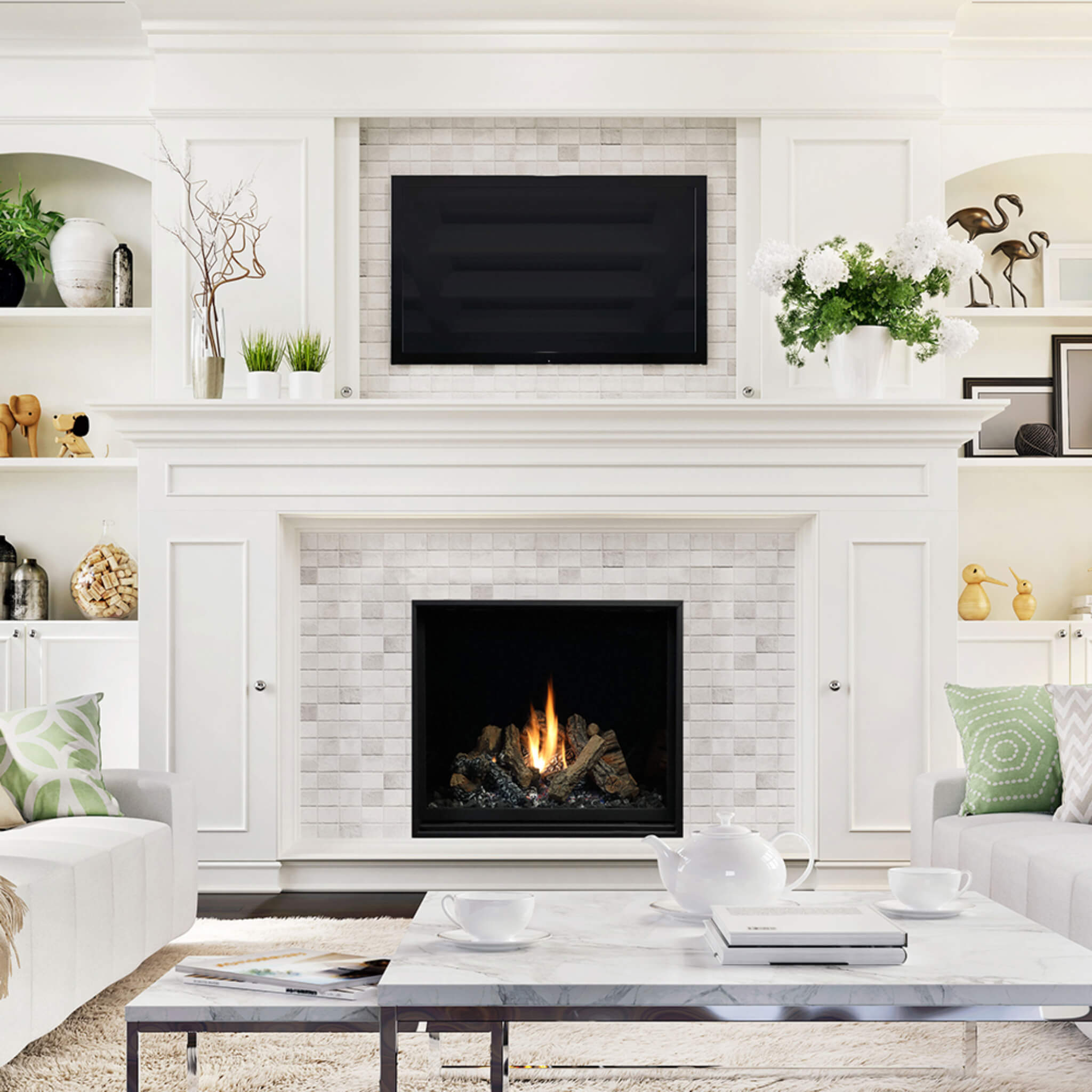 Kingsman ZCV 34" Zero Clearance Direct Vent Natural Gas Fireplace With Safety Screen Barrier (SAK39214) - Energize Trek