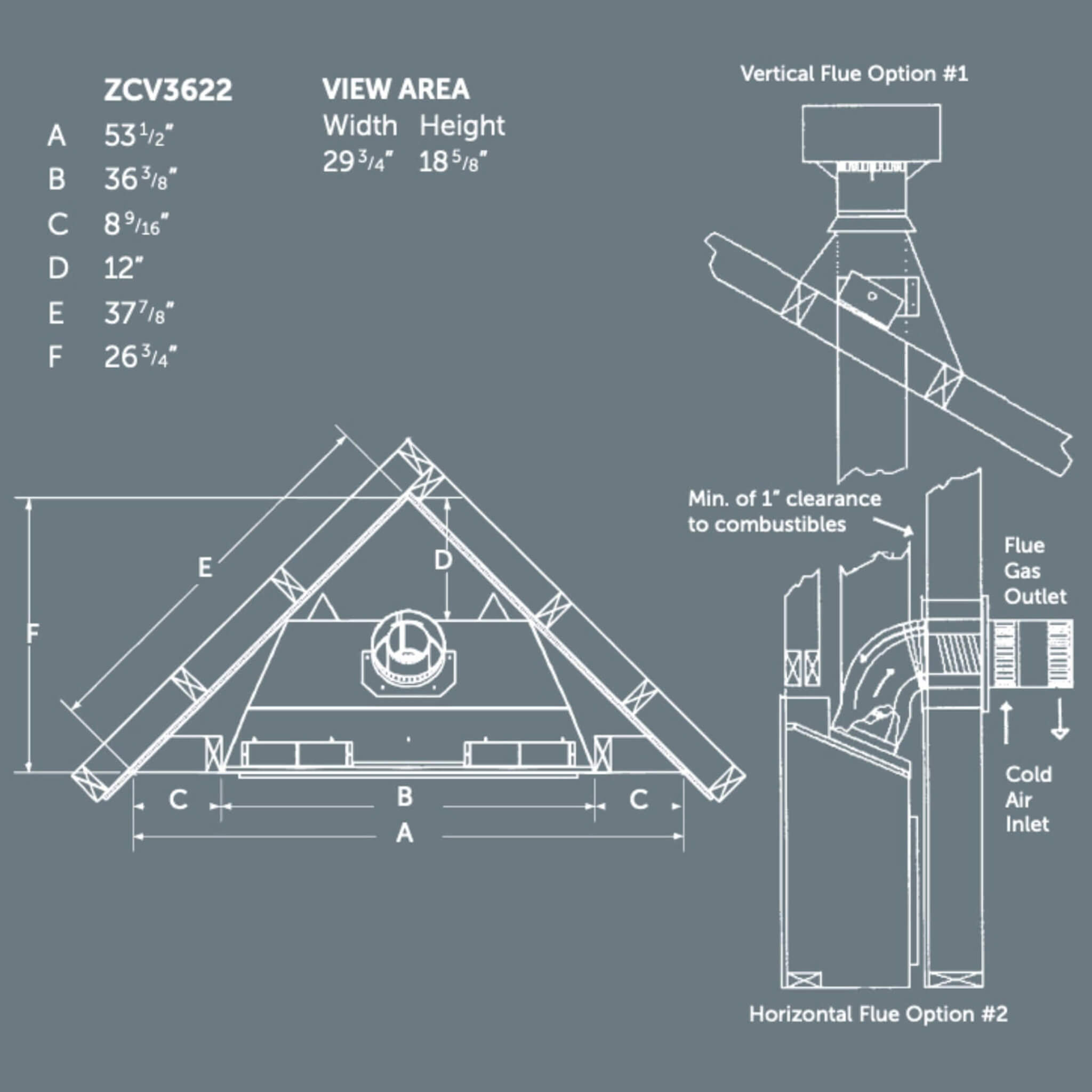 Kingsman Solara II ZCV 36" Zero Clearance Clean View Direct Vent Gas Fireplace (SAK85793) - Energize Trek