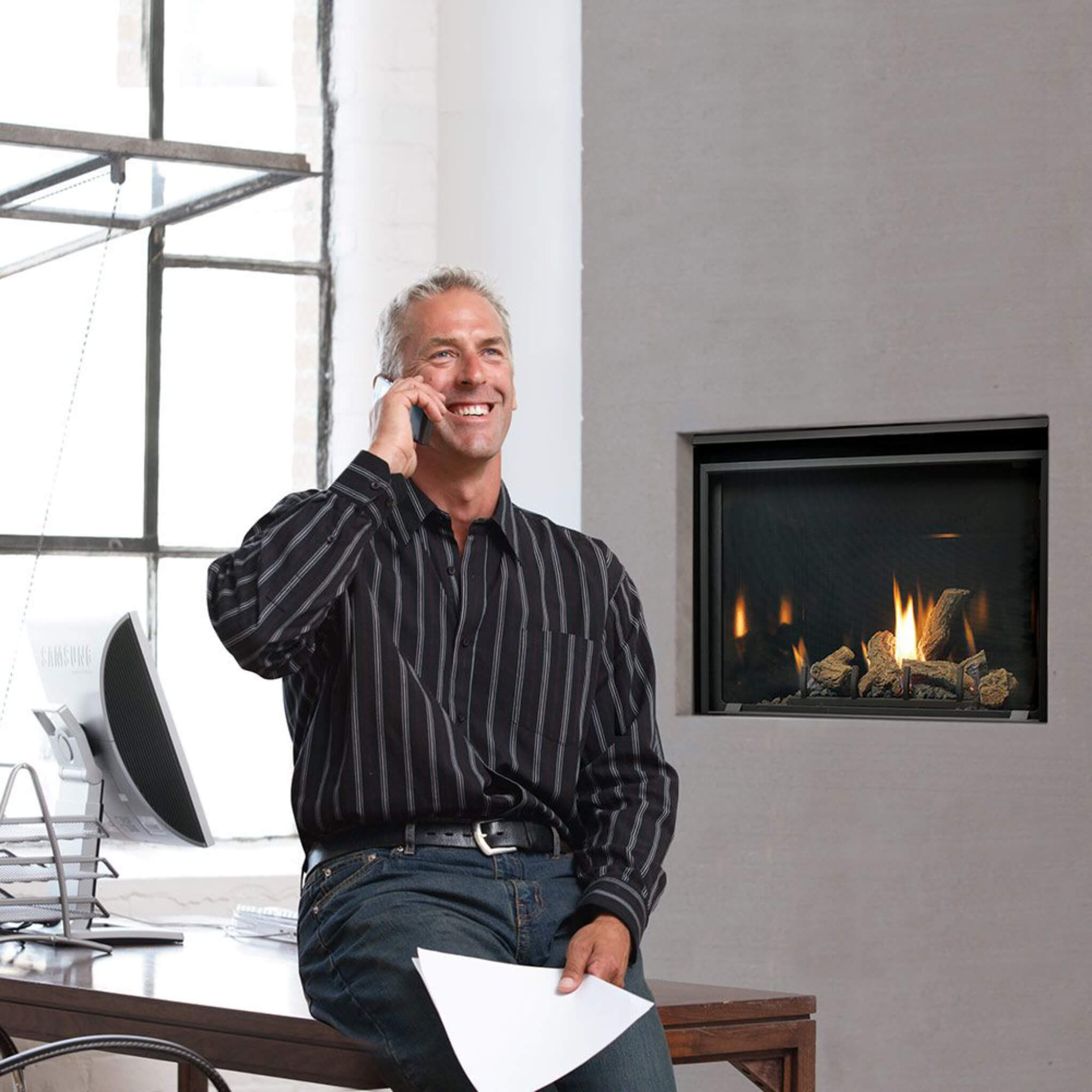 Kingsman Solara II ZCV 36" Zero Clearance Clean View Direct Vent Gas Fireplace (SAK85793) - Energize Trek