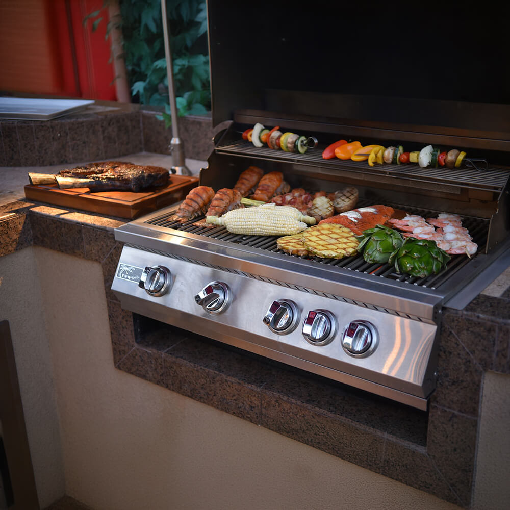 KoKoMo Grills 32" Heavy Duty 60K BTU LP/NG 4 Burner Built-In Stainless Steel Gas Grill (SAK25317) - Energize Trek