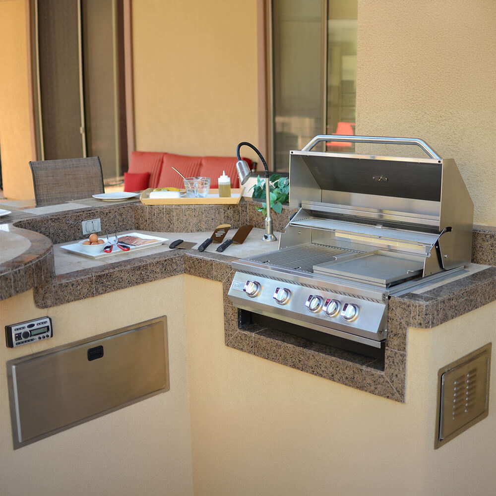 KoKoMo Grills 32" Heavy Duty 60K BTU LP/NG 4 Burner Built-In Stainless Steel Gas Grill (SAK25317) - Energize Trek