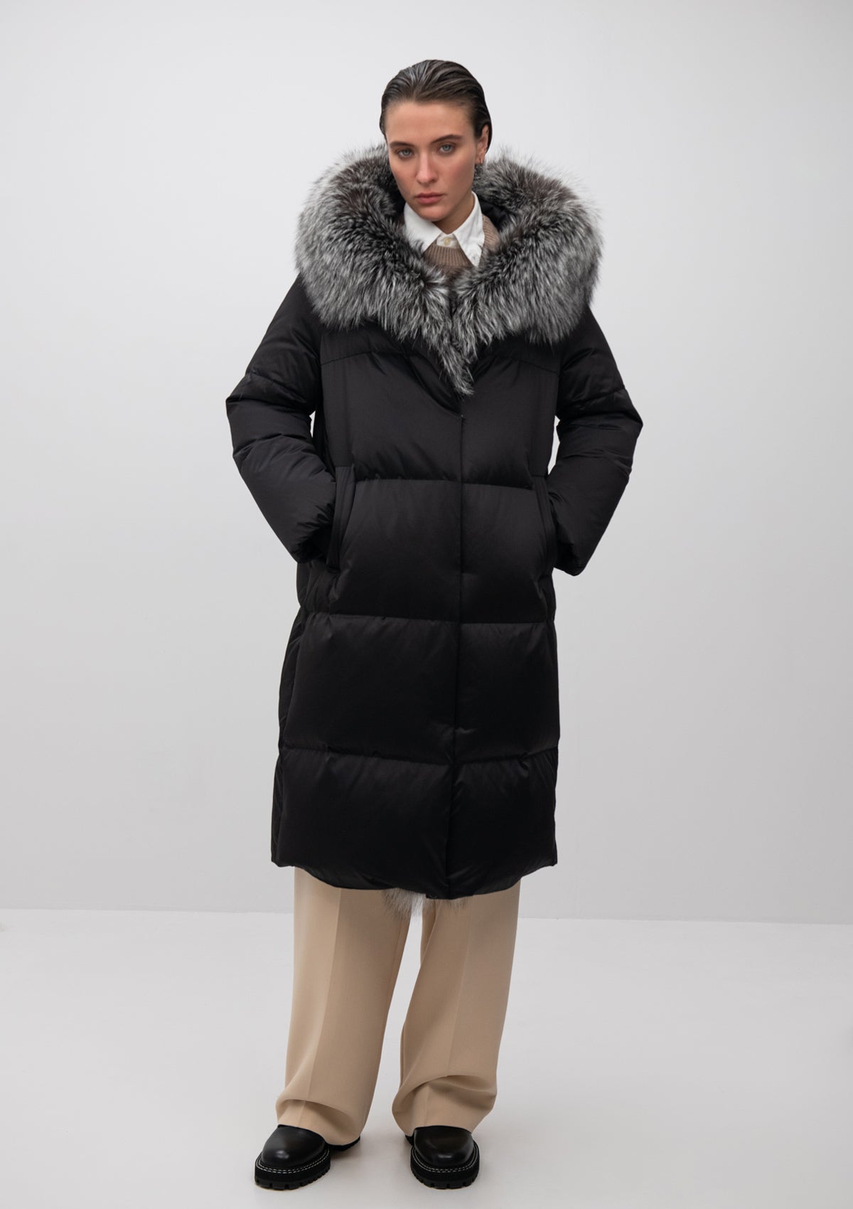 Charlotte Genuine Silver Fox Down Parka - Energize Trek