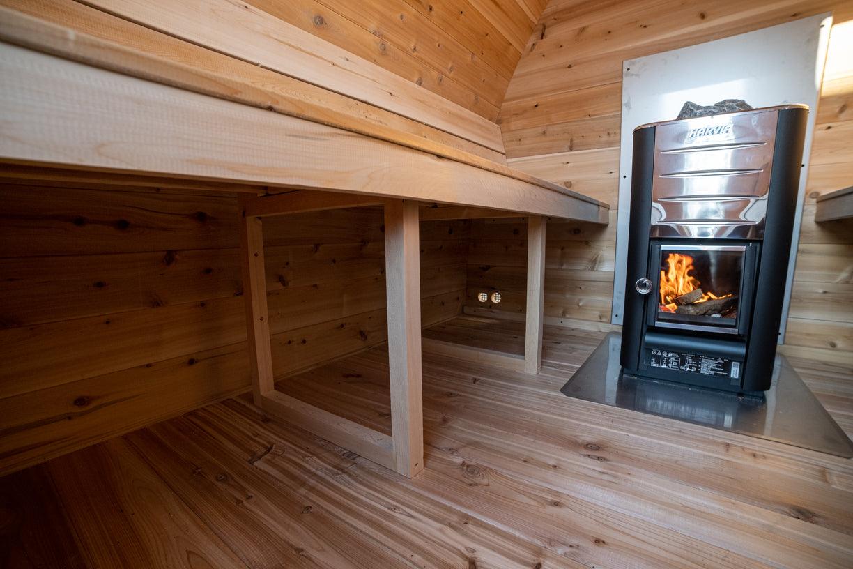 LeisureCraft CT MiniPOD Outdoor Sauna – 3-4 Person Cabin Sauna with Premium Cedar - Energize Trek