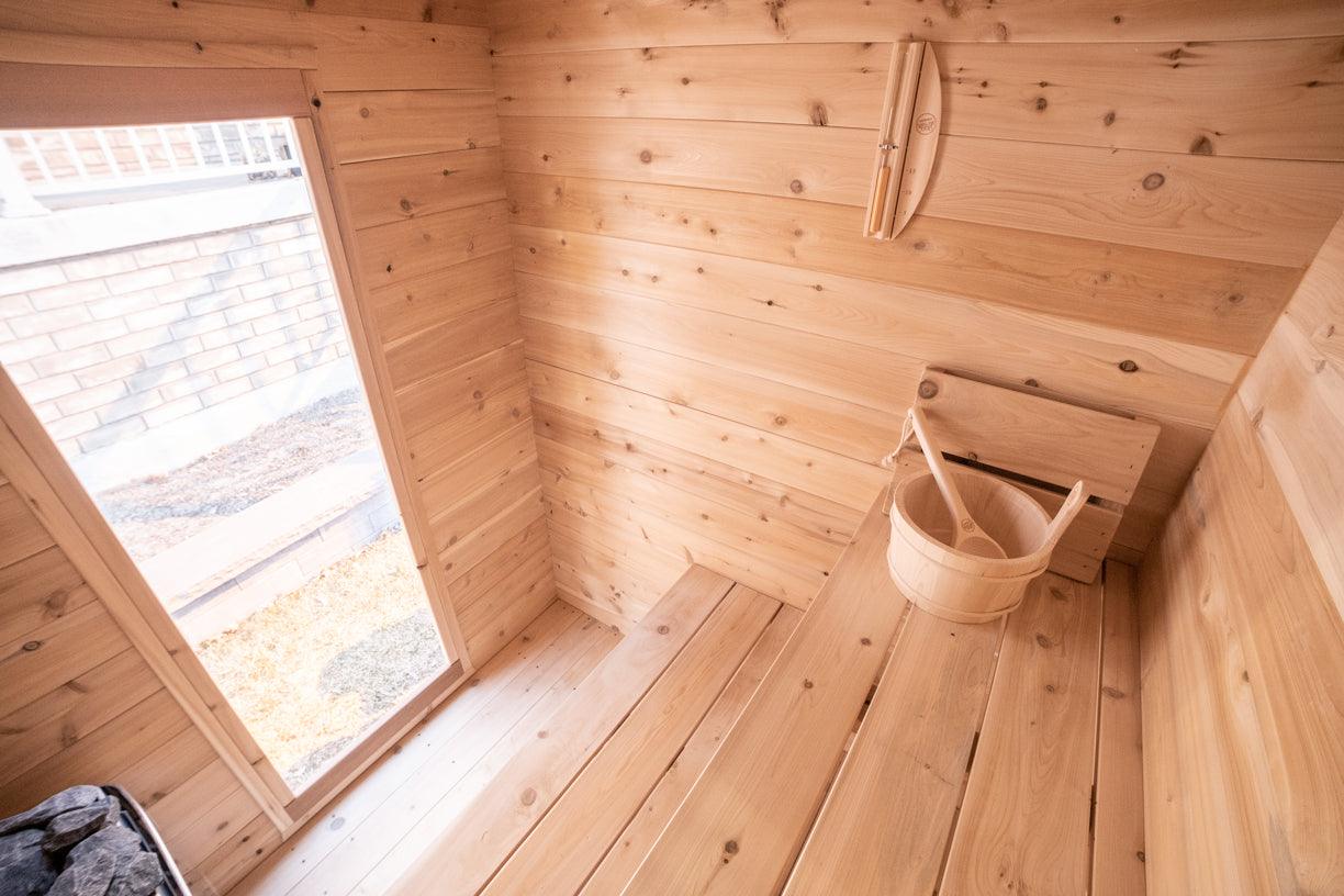 LeisureCraft Granby 2-3 Person Outdoor Sauna – Premium Cedar Cabin Design - Energize Trek