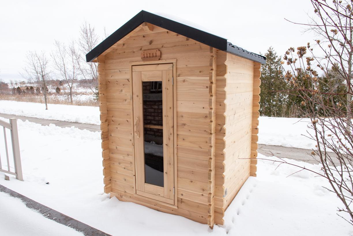 LeisureCraft Granby 2-3 Person Outdoor Sauna – Premium Cedar Cabin Design - Energize Trek
