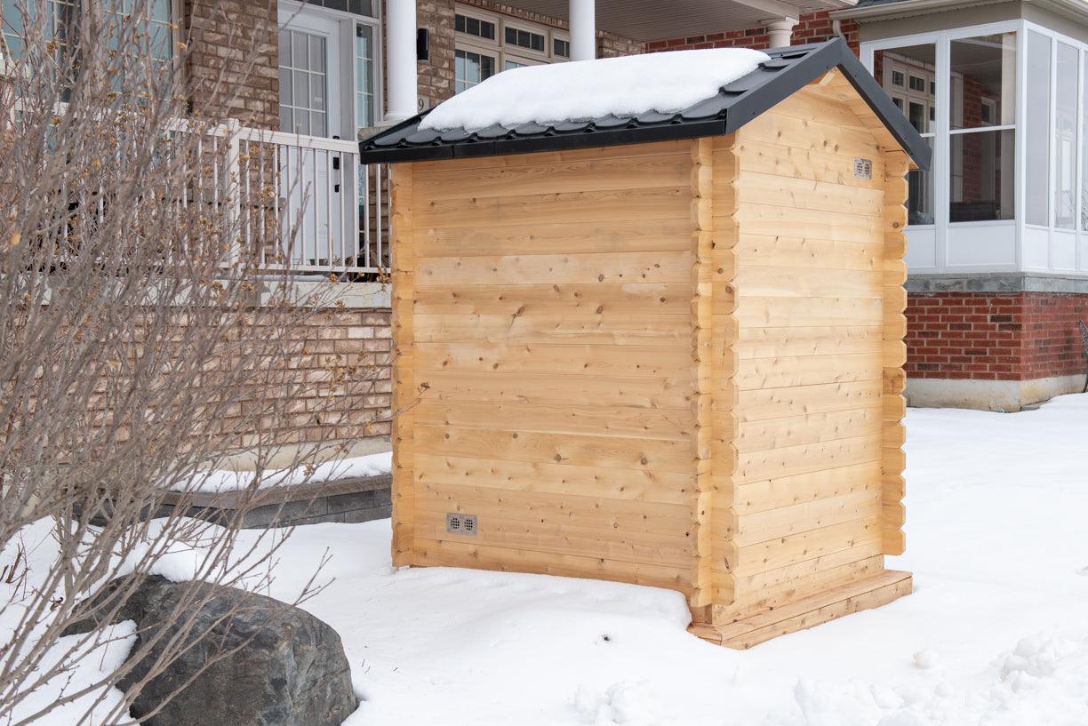 LeisureCraft Granby 2-3 Person Outdoor Sauna – Premium Cedar Cabin Design - Energize Trek
