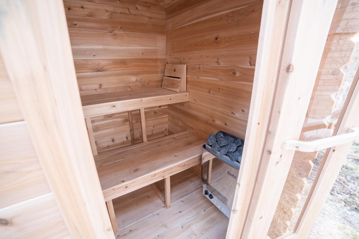 LeisureCraft Granby 2-3 Person Outdoor Sauna – Premium Cedar Cabin Design - Energize Trek