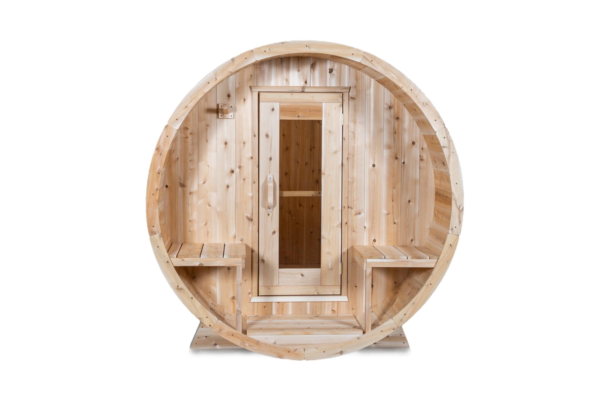 LeisureCraft Serenity Barrel Sauna – Fits 3-4 People - Energize Trek