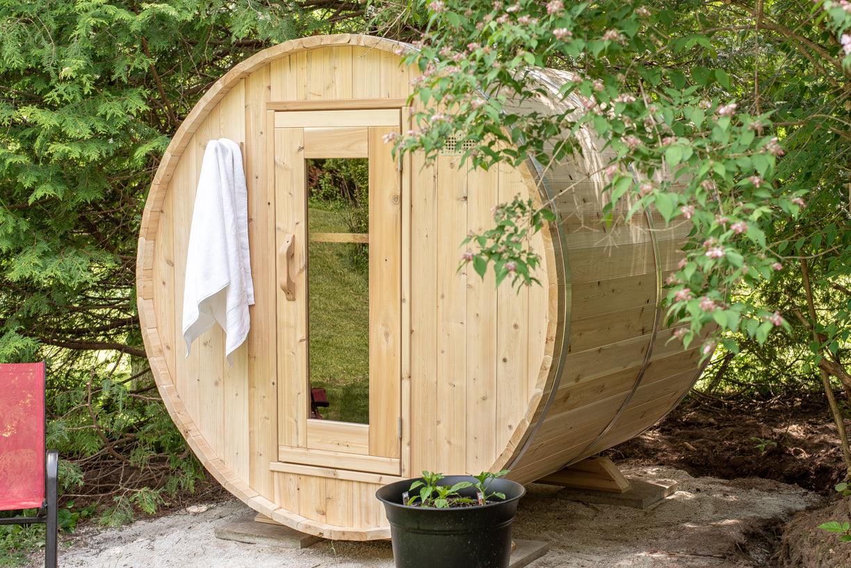 Leisurecraft Timber Harmony 4 Person Outdoor Barrel Sauna - Energize Trek