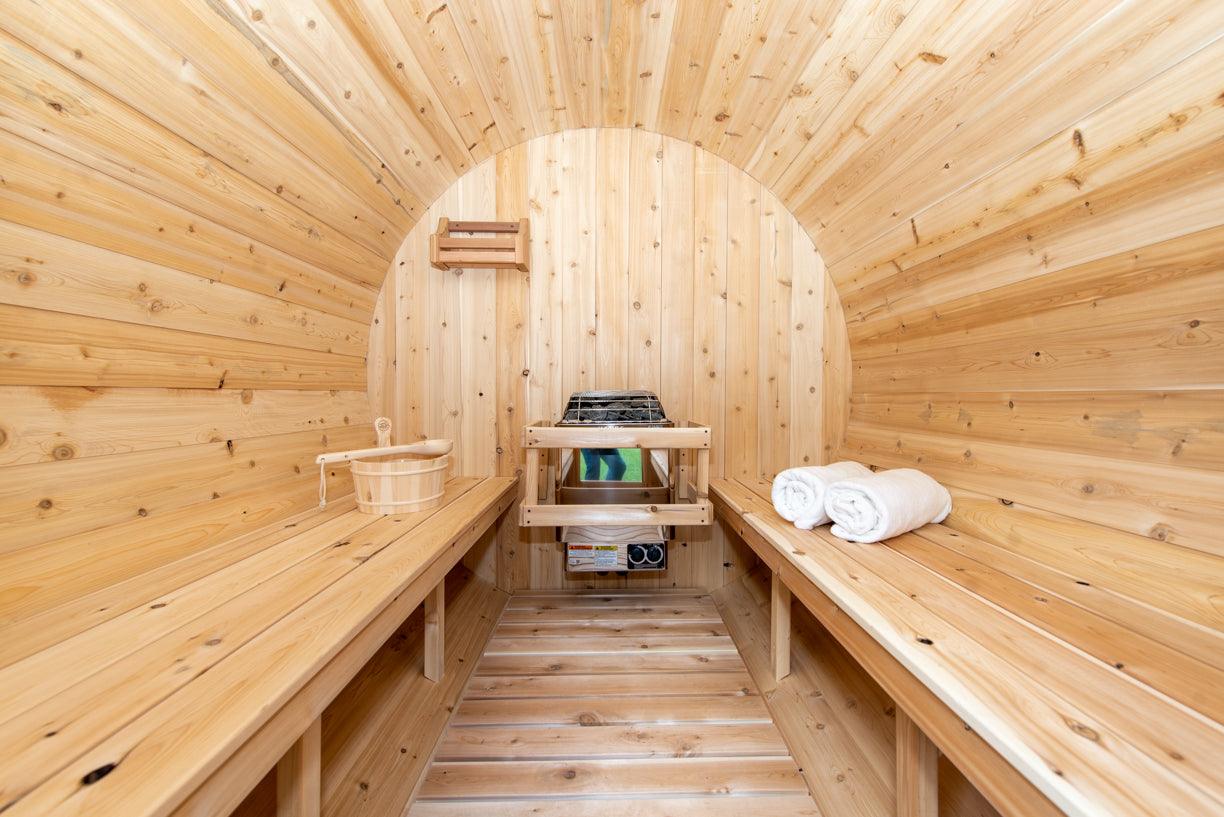 Leisurecraft Timber Harmony 4 Person Outdoor Barrel Sauna - Energize Trek
