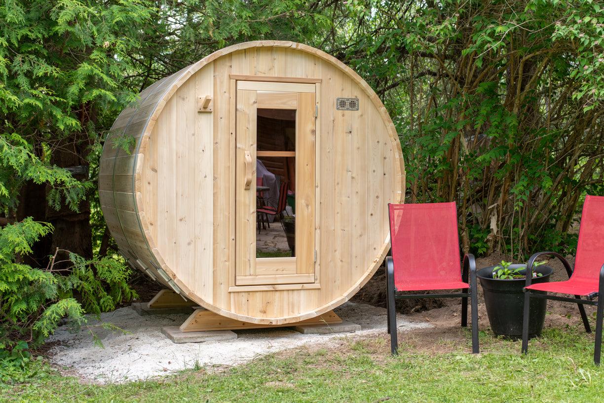 Leisurecraft Timber Harmony 4 Person Outdoor Barrel Sauna - Energize Trek