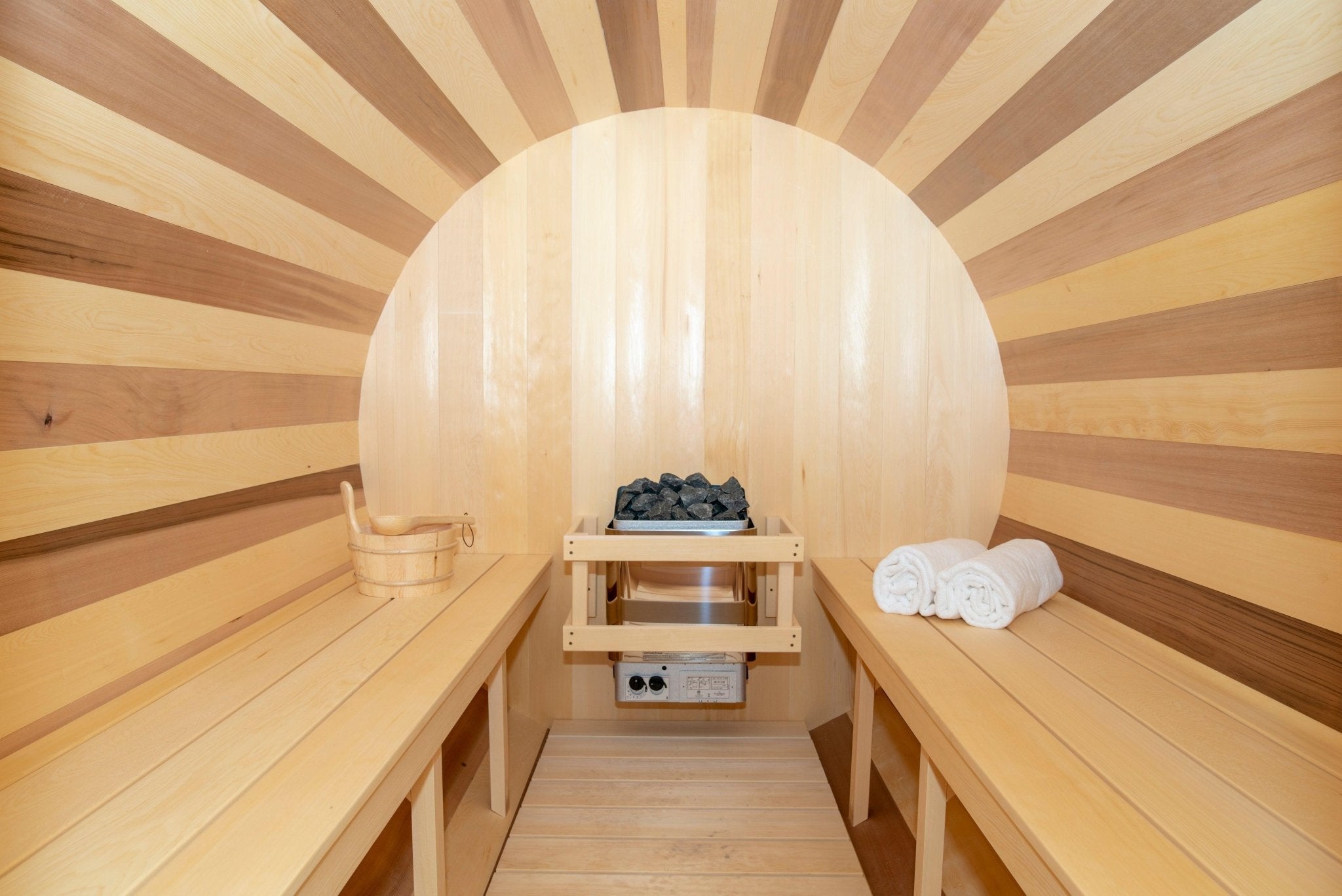 LeisureCraft Tranquility Barrel Sauna for up to 8 People | Premium Canadian Cedar - Energize Trek