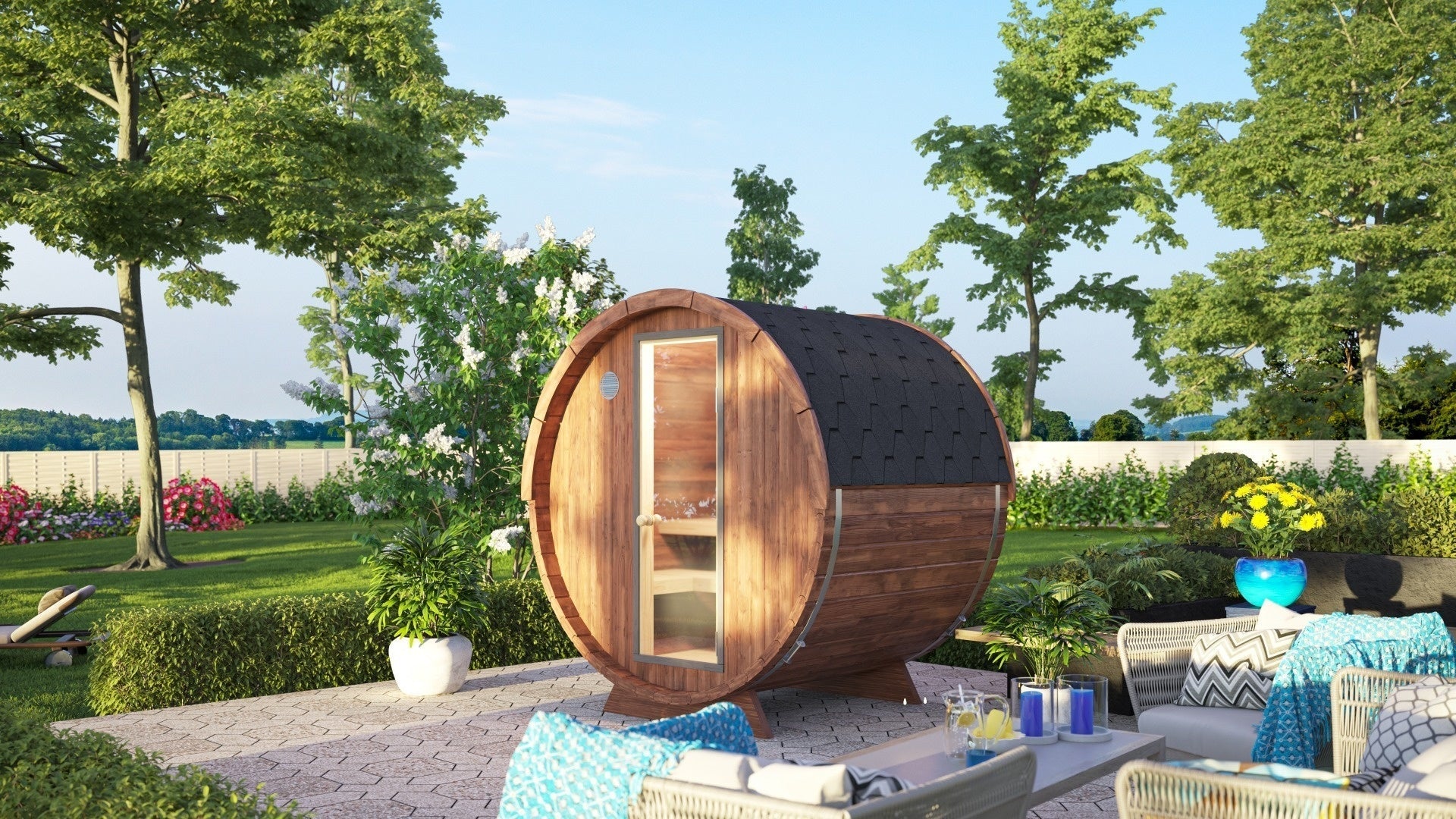 SAUNA EVOLUTION® Barrel Sauna Serenity Nature Air 3 - Energize Trek