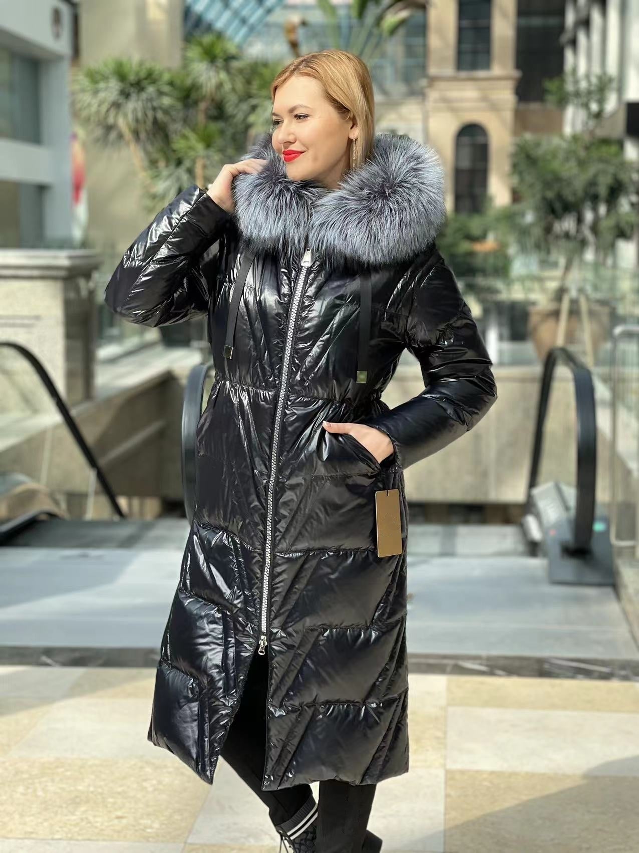 Genuine Silver Fox Fur Down Fill Coat - Energize Trek