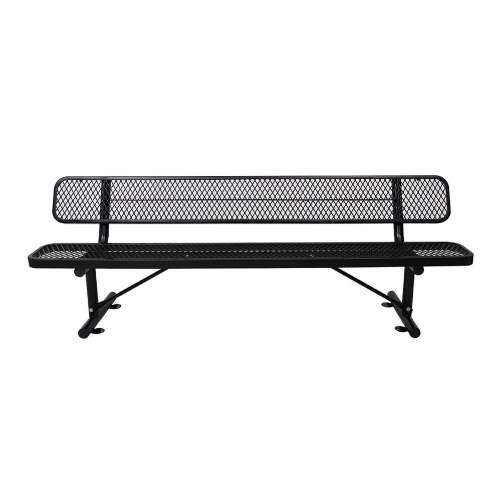 8FT Heavy Duty Steel Bench With Backrest And Thermoplastic Coating (SAK23567) - Energize Trek