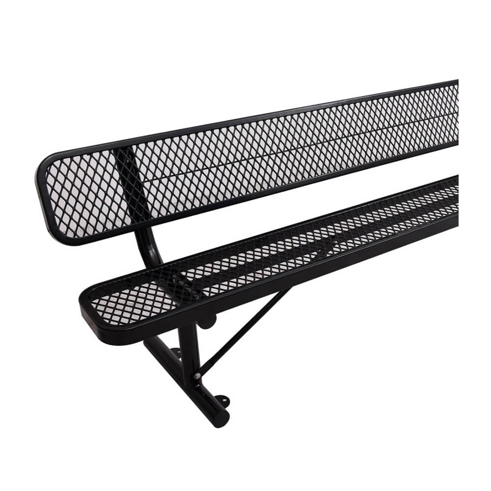 8FT Heavy Duty Steel Bench With Backrest And Thermoplastic Coating (SAK23567) - Energize Trek