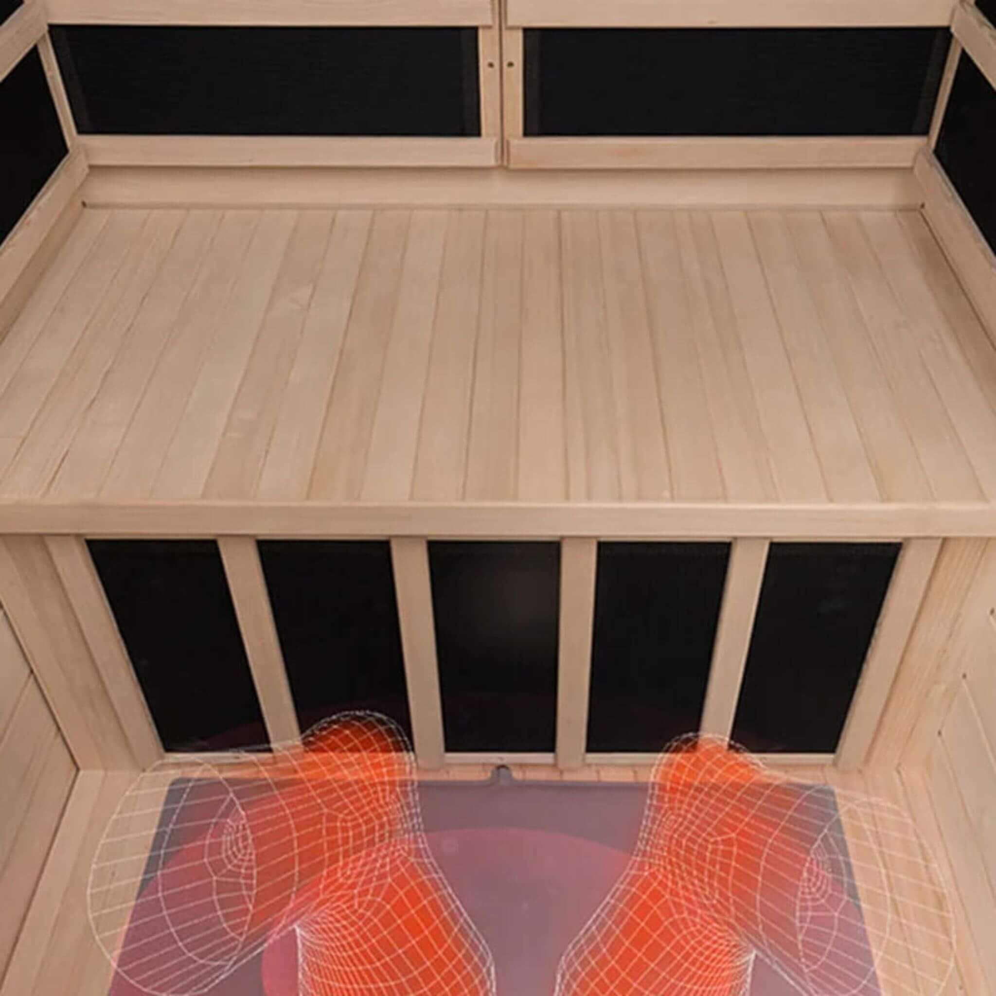 Luxury 2-Person Hemlock Wood FAR Infrared Sauna Room W/ Glass Door, 1750W (SAK81525) - Energize Trek
