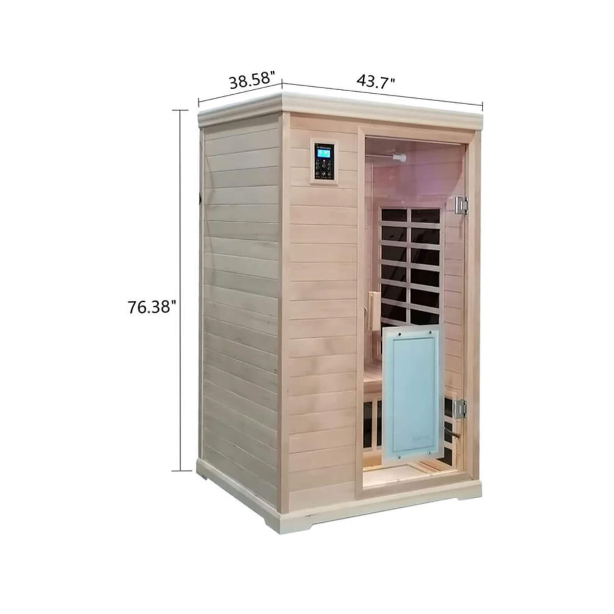 Luxury 2-Person Hemlock Wood FAR Infrared Sauna Room W/ Glass Door, 1750W (SAK81525) - Energize Trek