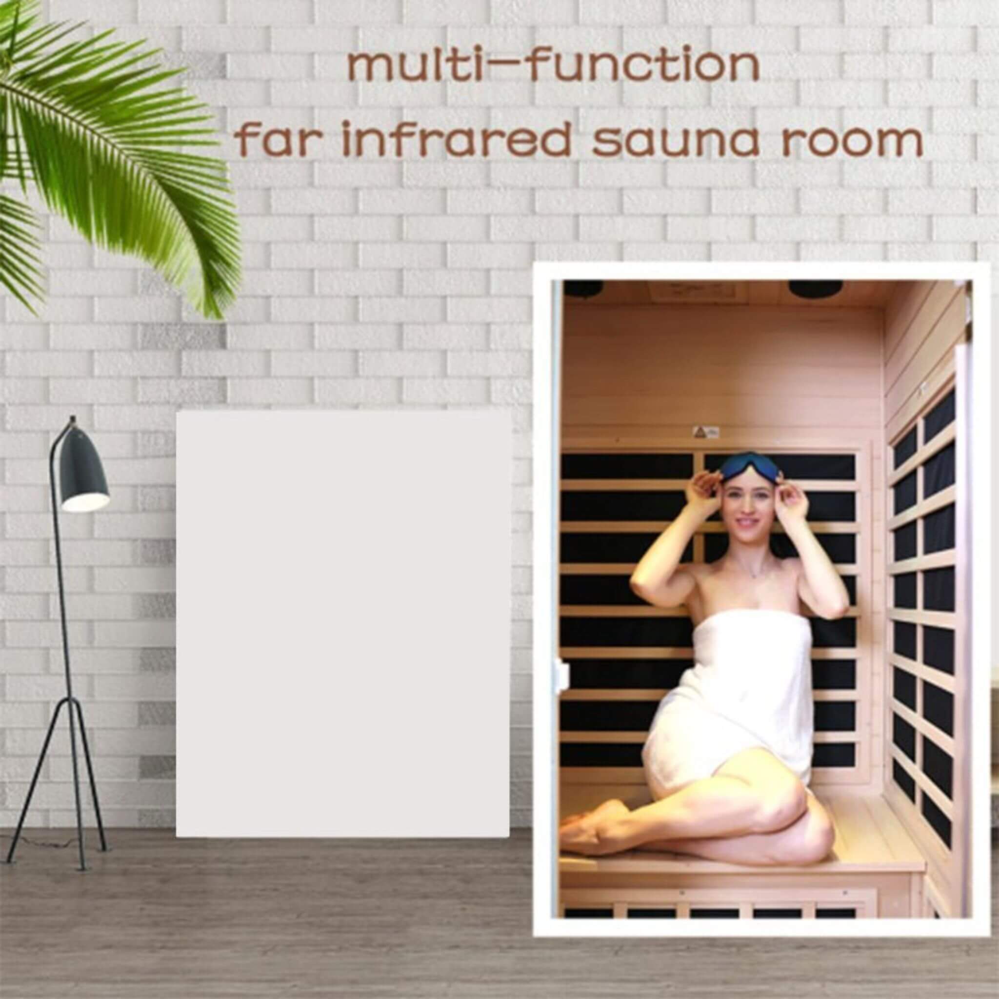 Luxury 2-Person Hemlock Wood FAR Infrared Sauna Room W/ Glass Door, 1750W (SAK81525) - Energize Trek