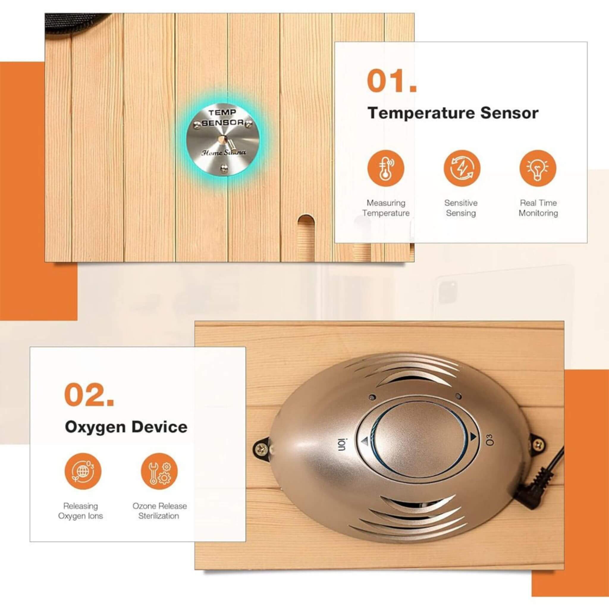 Luxury 2-Person Low EMF FAR Infrared Heat Wood Home Personal Spa Sauna W/ Panoramic Tempered Glass, 2000W (SAK27481) - Energize Trek