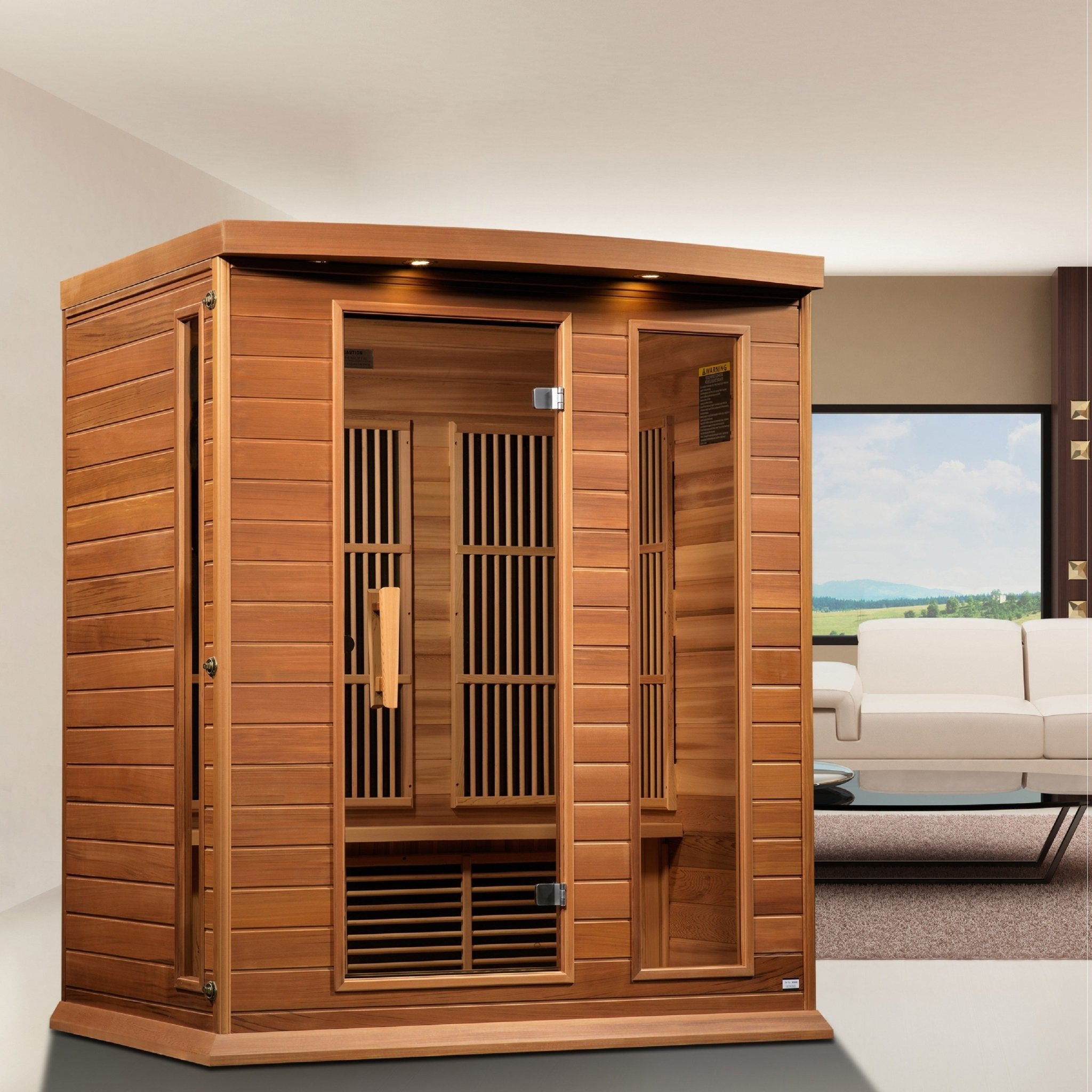 Maxxus 3-Person Low EMF FAR Infrared Sauna - Canadian Red Cedar | Maxxus Sauna - Energize Trek