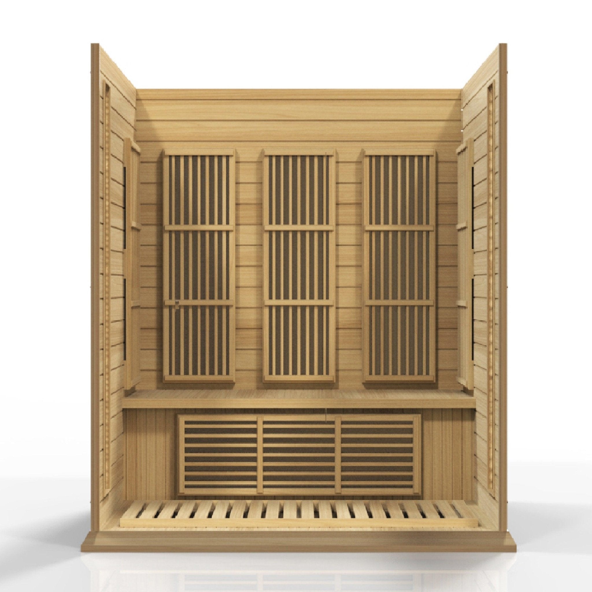 Maxxus Low EMF FAR Infrared Sauna - 3-Person Capacity, Canadian Hemlock - Energize Trek