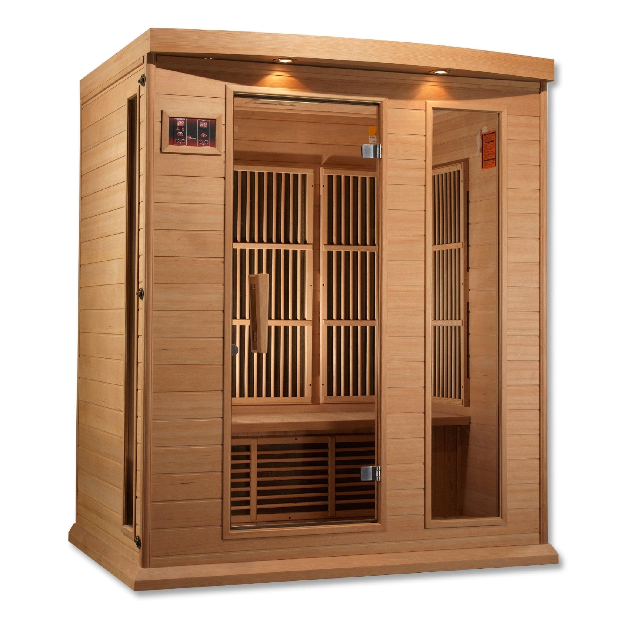 Maxxus Low EMF FAR Infrared Sauna - 3-Person Capacity, Canadian Hemlock - Energize Trek