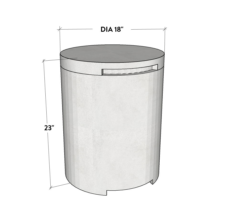 Concrete Propane Tank Enclosure - Round - Energize Trek