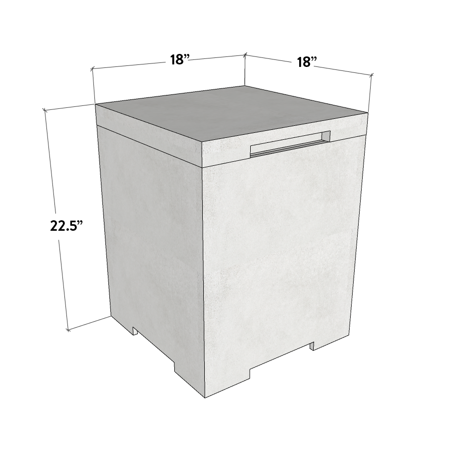 Concrete Propane Tank Enclosure - Square - Energize Trek