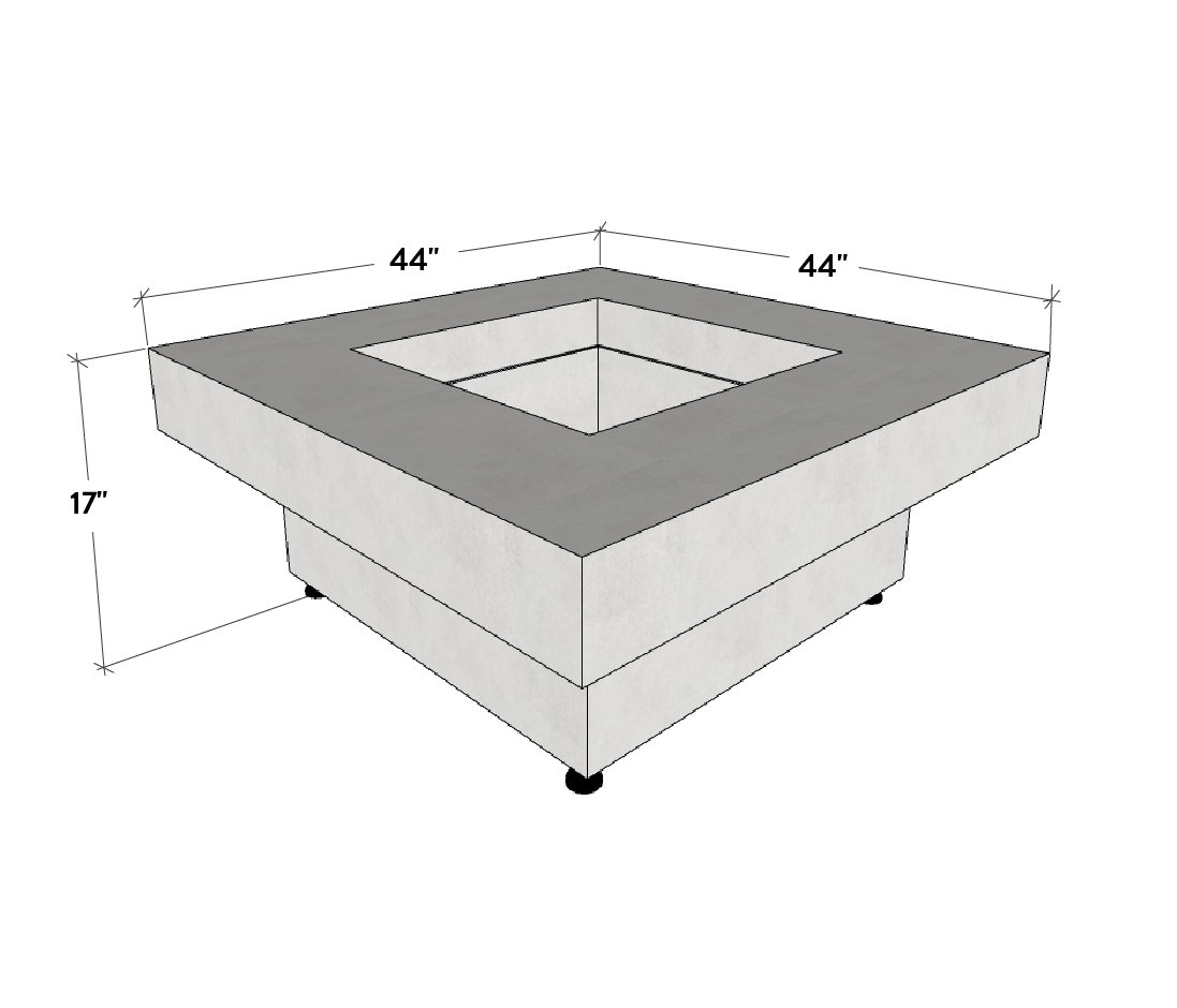 Platz - Square Concrete Fire Pit Table - Energize Trek