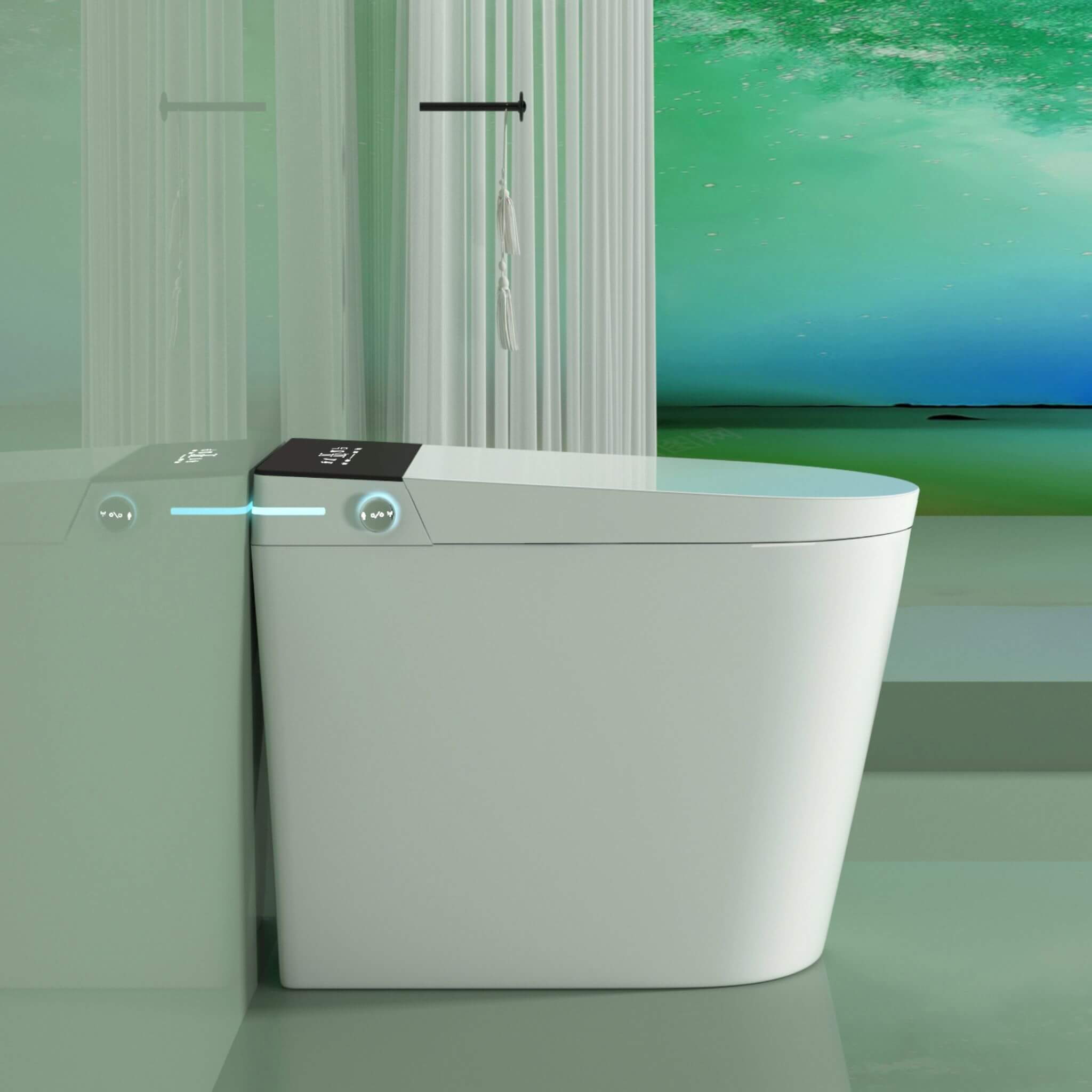 Modern Compact Smart Tankless Toilet With Bidet, Auto Open, Auto Flush, Heated Seat And Air Dryer (SAK51990) - Energize Trek