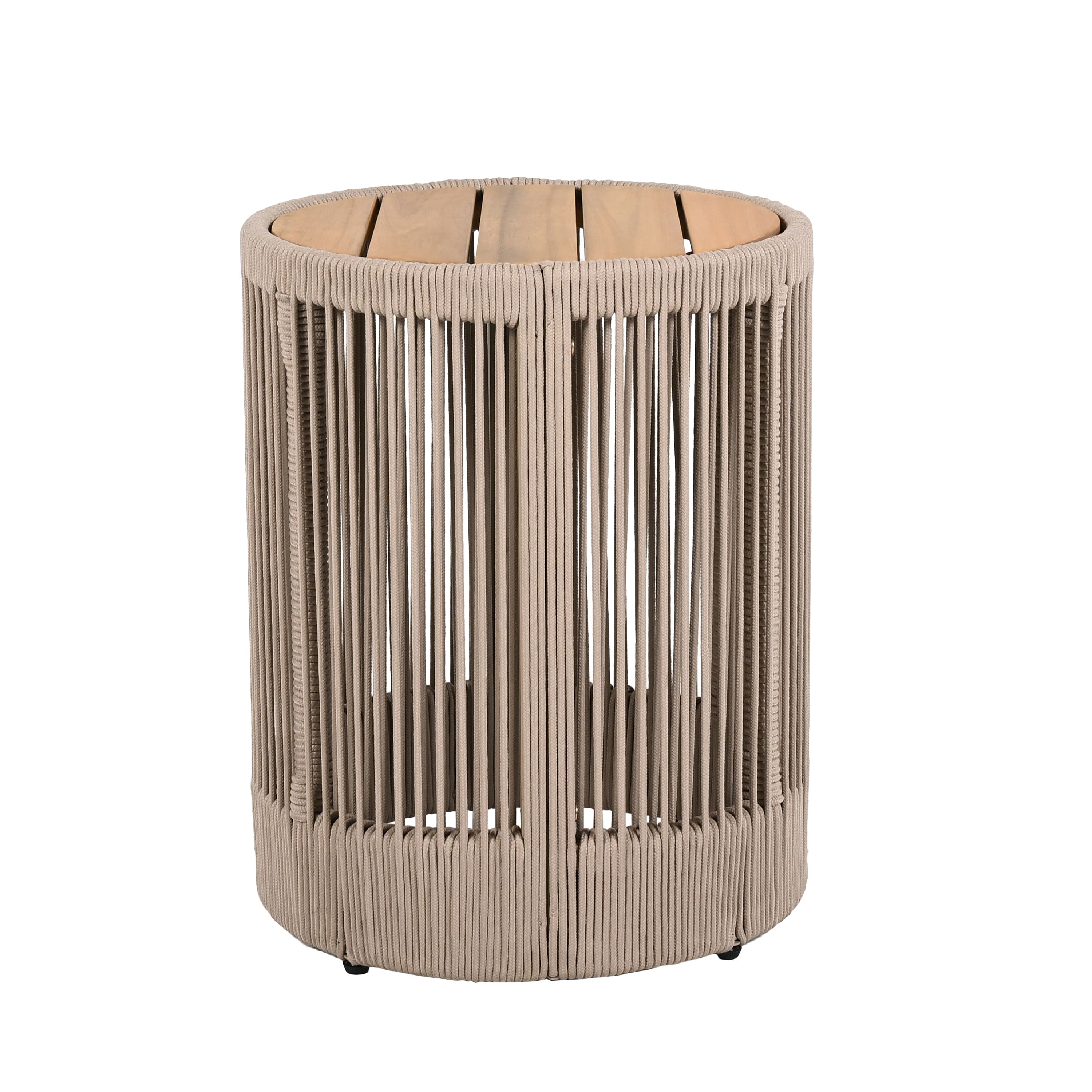 Modern Rustic Coffee Table & Side Table With Woven Rope Design (SAK56739) - Energize Trek