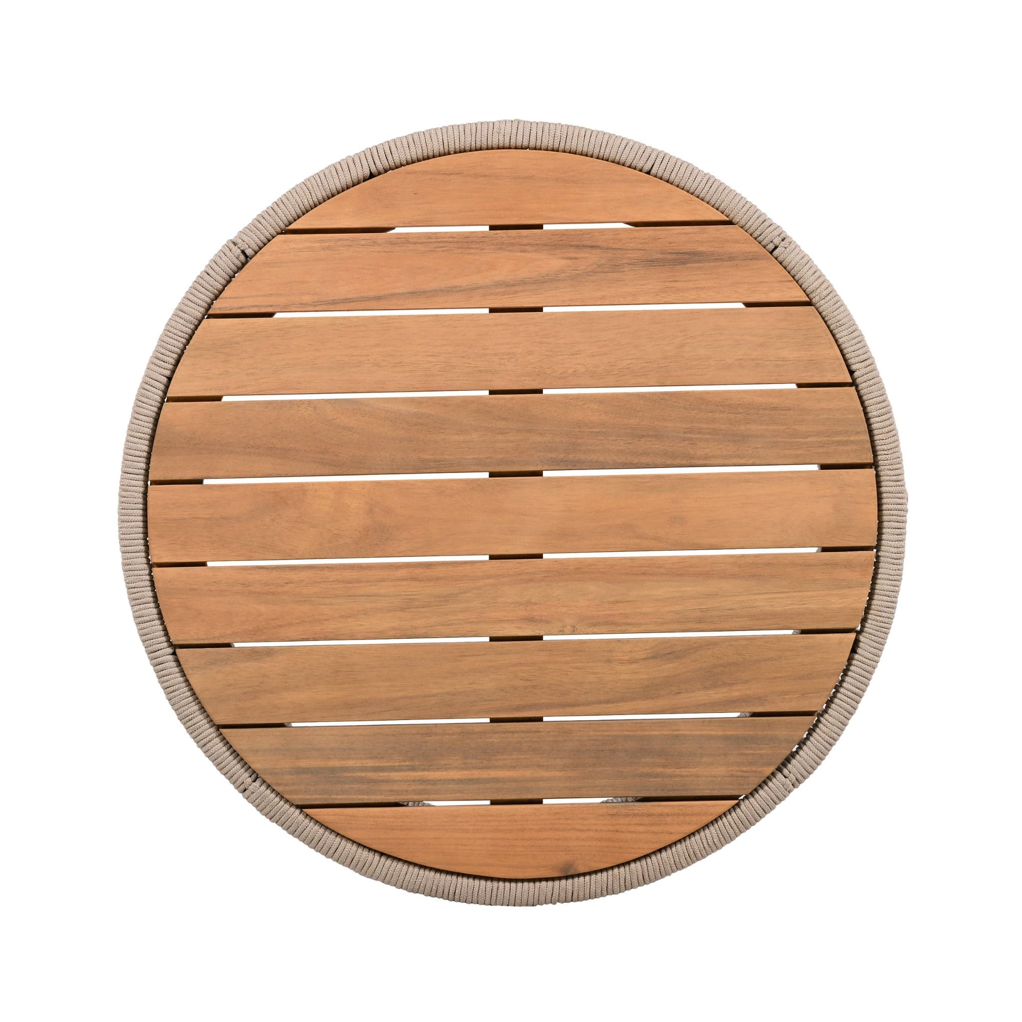 Modern Rustic Coffee Table & Side Table With Woven Rope Design (SAK56739) - Energize Trek