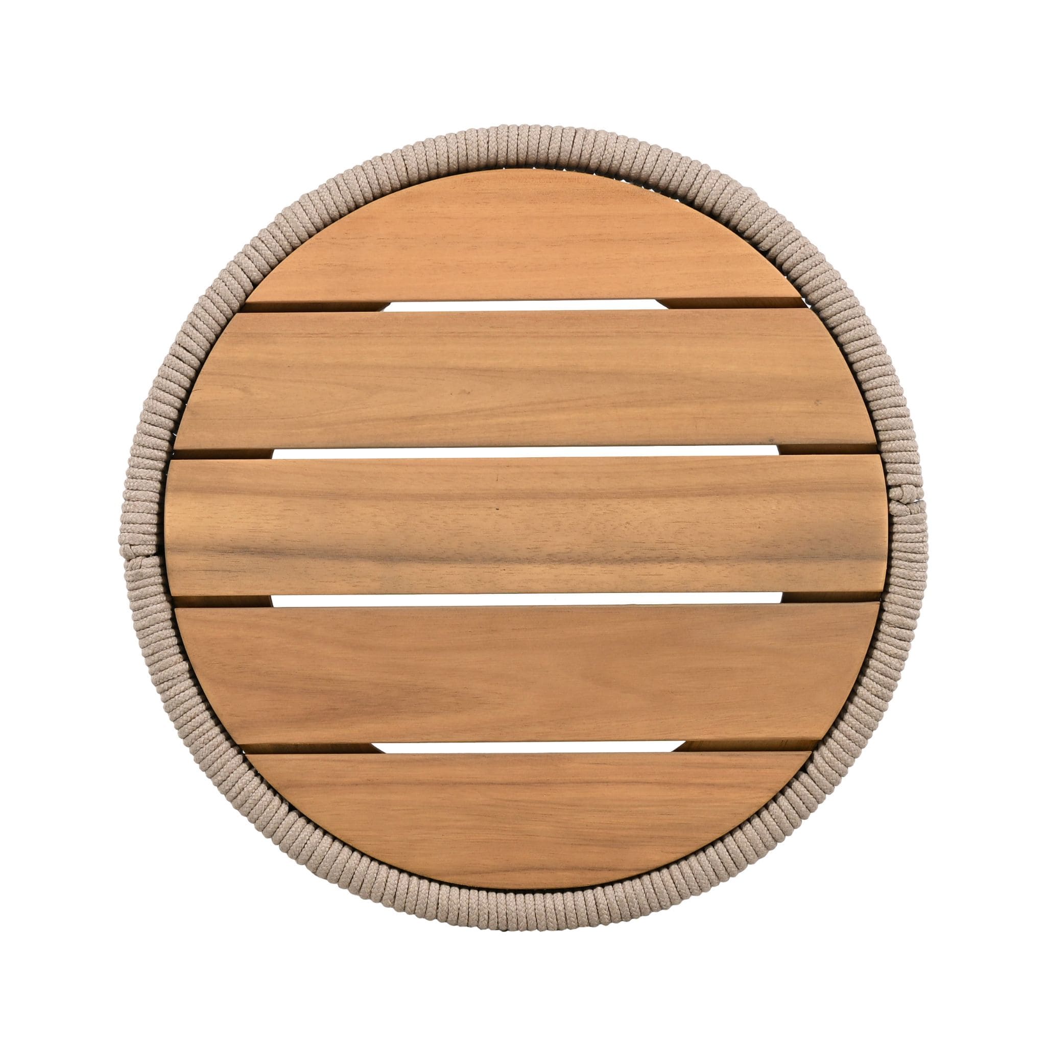 Modern Rustic Coffee Table & Side Table With Woven Rope Design (SAK56739) - Energize Trek