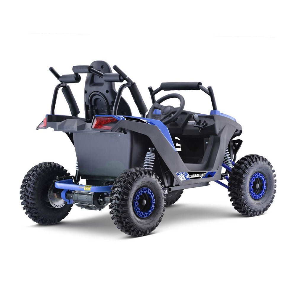 MotoTec Raider 1200W 48V/12AH Kids Electric Full Suspension UTV, Blue (93715062) - Energize Trek