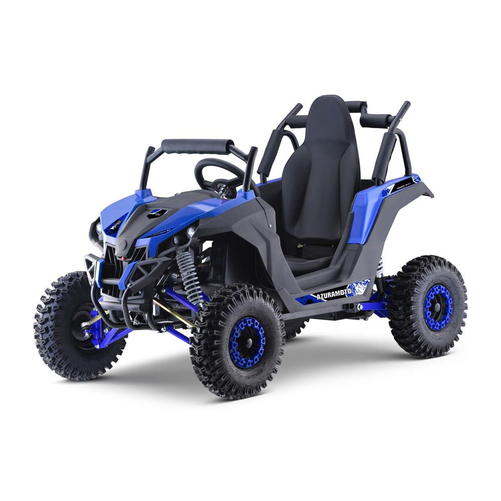 MotoTec Raider 1200W 48V/12AH Kids Electric Full Suspension UTV, Blue (93715062) - Energize Trek