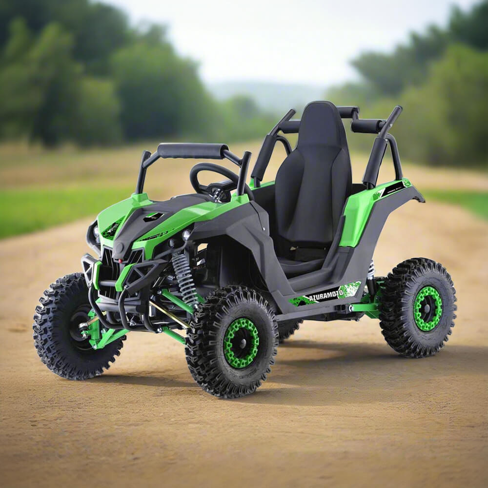 MotoTec Raider 1200W 48V/12AH Kids Electric Full Suspension UTV, Green (95476283) - Energize Trek