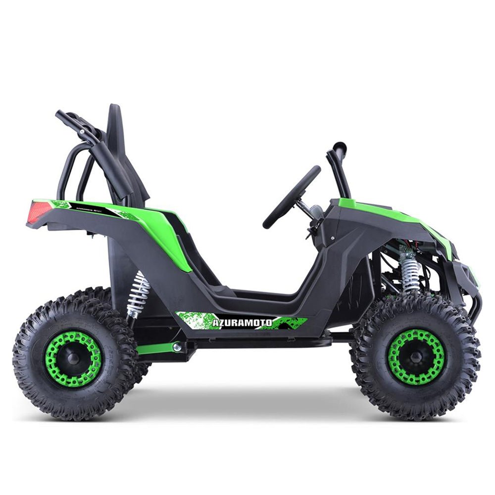 MotoTec Raider 1200W 48V/12AH Kids Electric Full Suspension UTV, Green (95476283) - Energize Trek