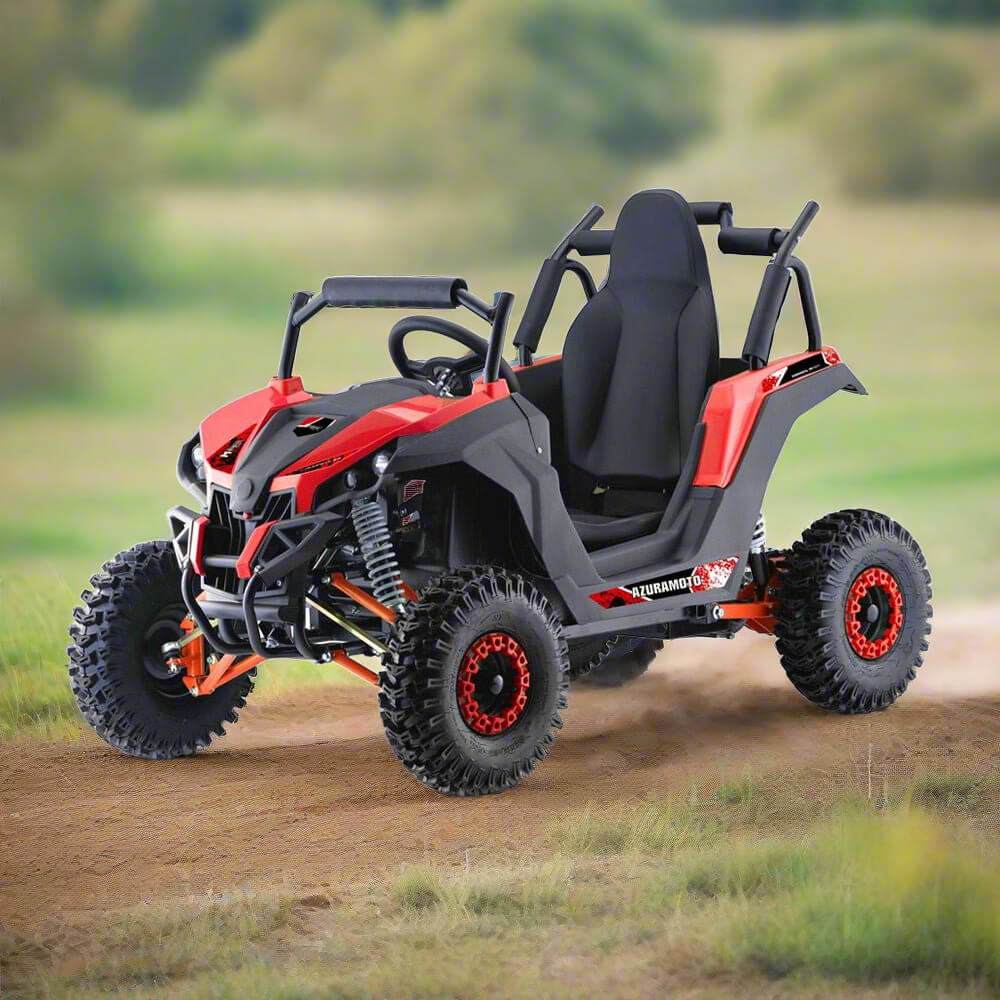 MotoTec Raider 1200W 48V/12AH Kids Electric Full Suspension UTV, Red (91735260) - Energize Trek