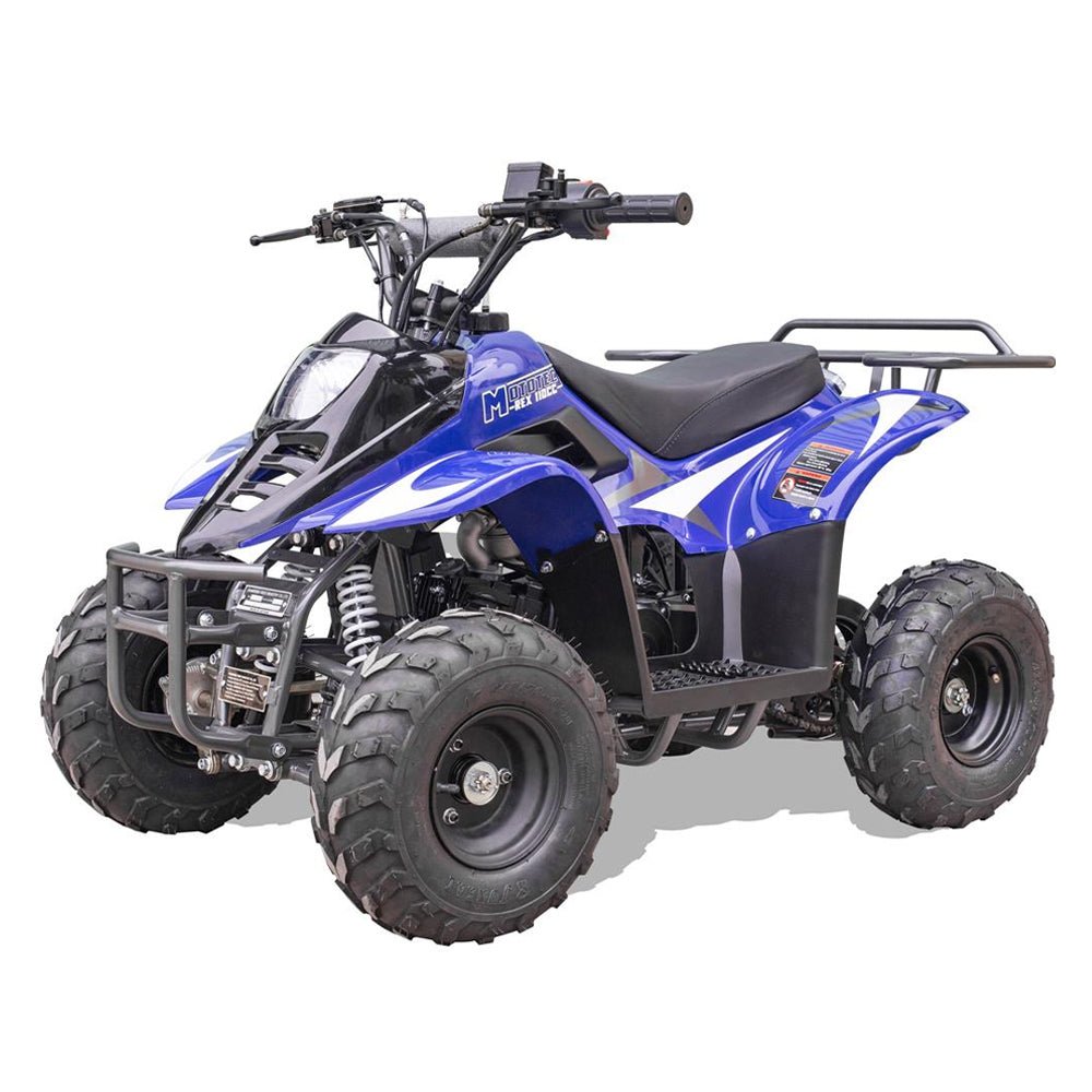 MotoTec Rex 110CC 4-Stroke Mini Kids 4 Wheeler Gas ATV Quad, Blue (91352842) - Energize Trek
