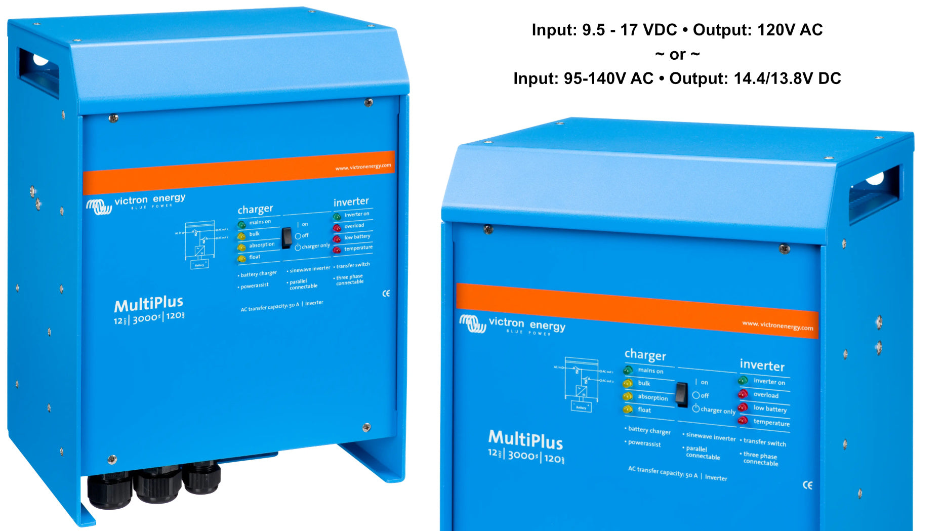 Victron 120V Inverter & Charger - 12/24/48V; 500 - 5000 Watts - Energize Trek