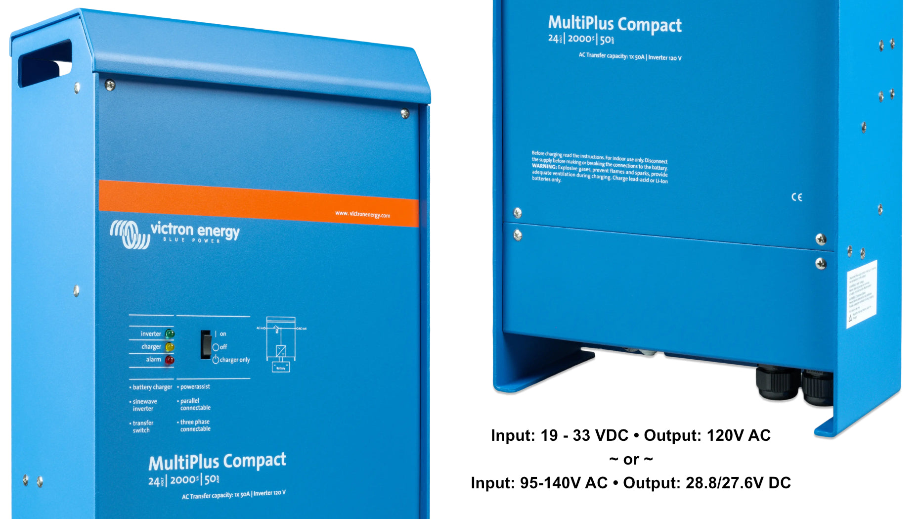 Victron 120V Inverter & Charger - 12/24/48V; 500 - 5000 Watts - Energize Trek