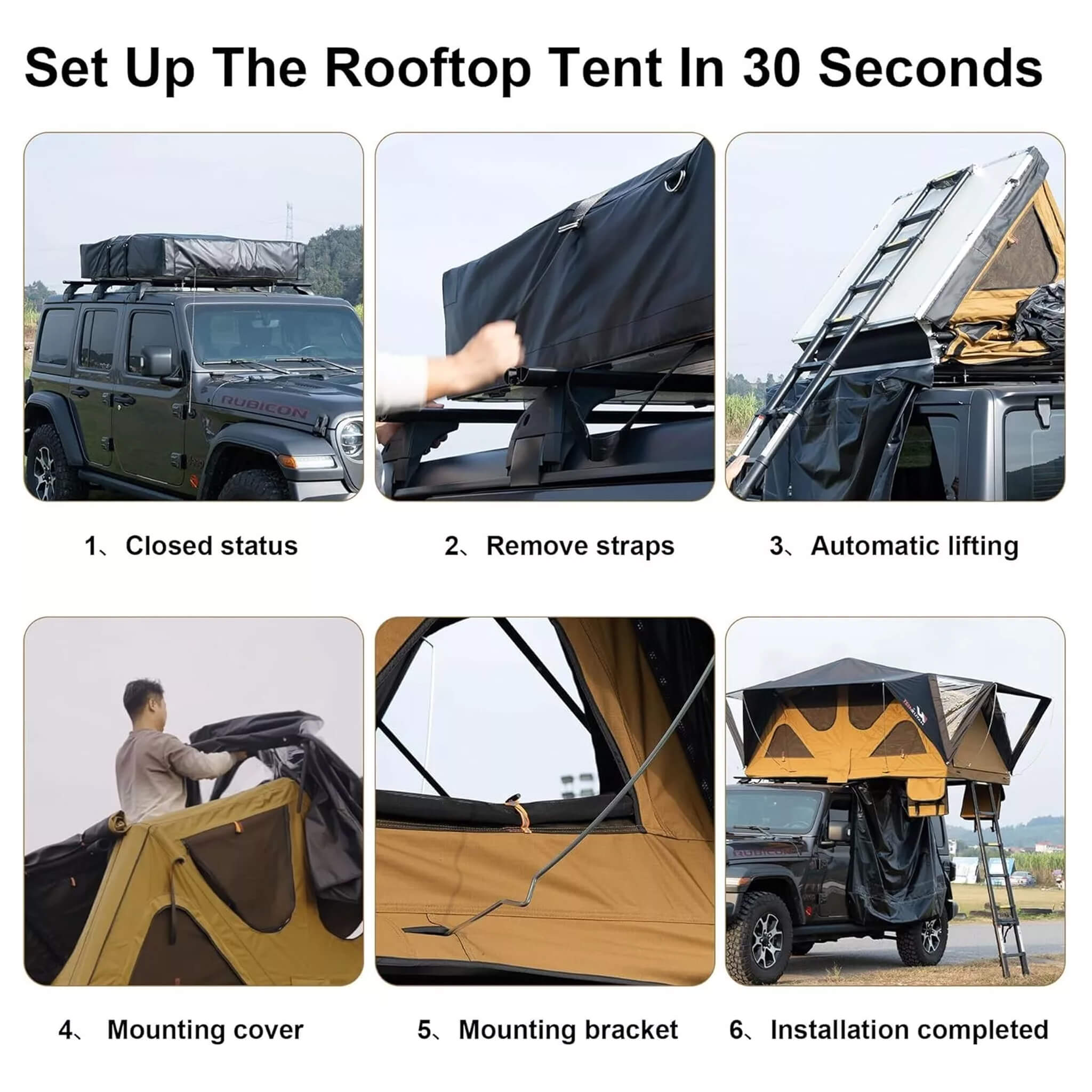 Naturnest Andromeda Khaki Soft Shell Rooftop Tent With Large Panoramic Skylight & YKK Doors (SAK72384) - Energize Trek